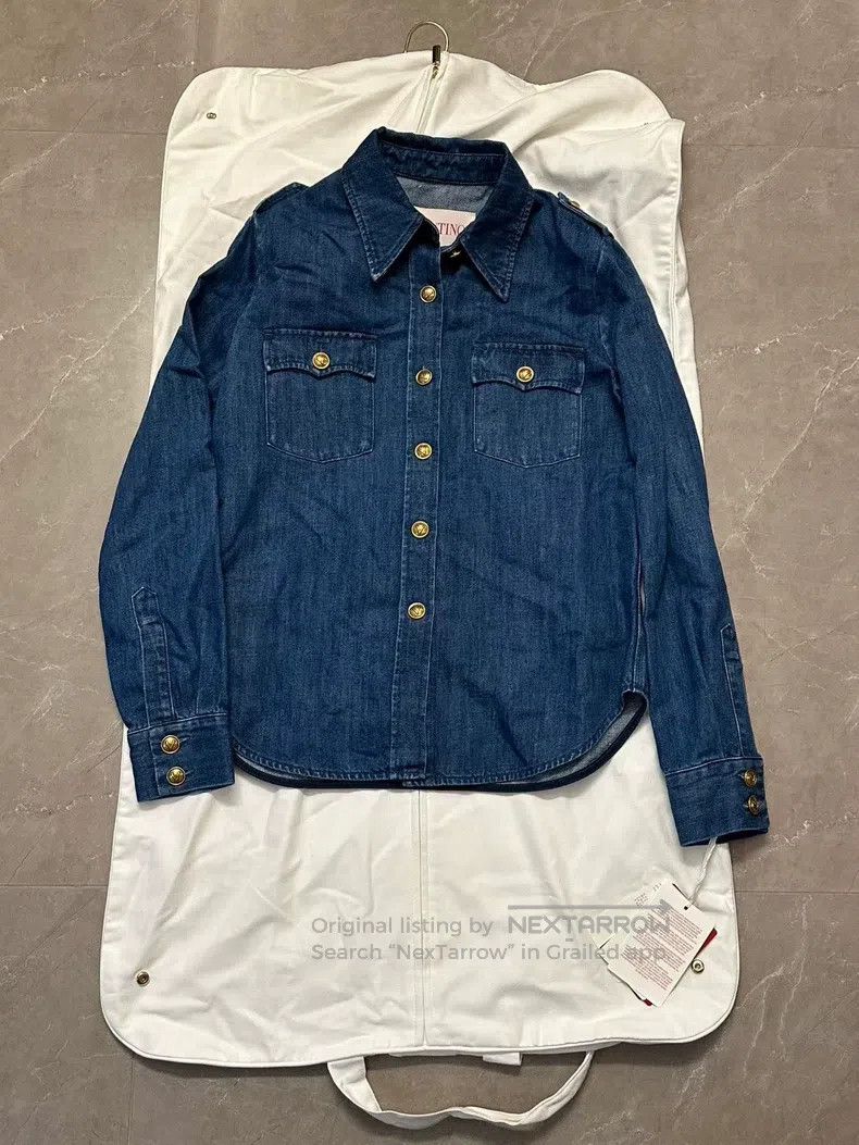 Valentino Valentino Blue long-sleeved denim jacket Size S / US 4 / IT 40 - 1 Thumbnail