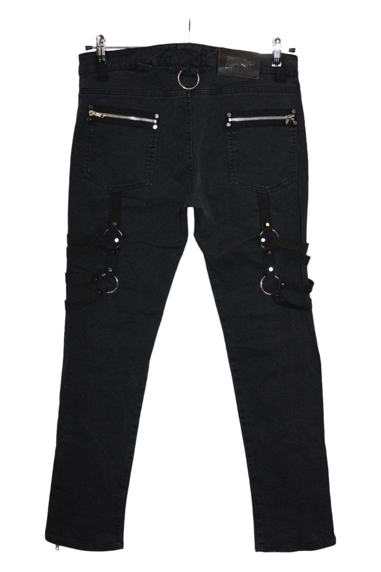 Beauty Beast Vixxsin Slim Fit Bondage Zippers Faded Black Stretch Pants Size US 32 / EU 48 - 2 Thumbnail