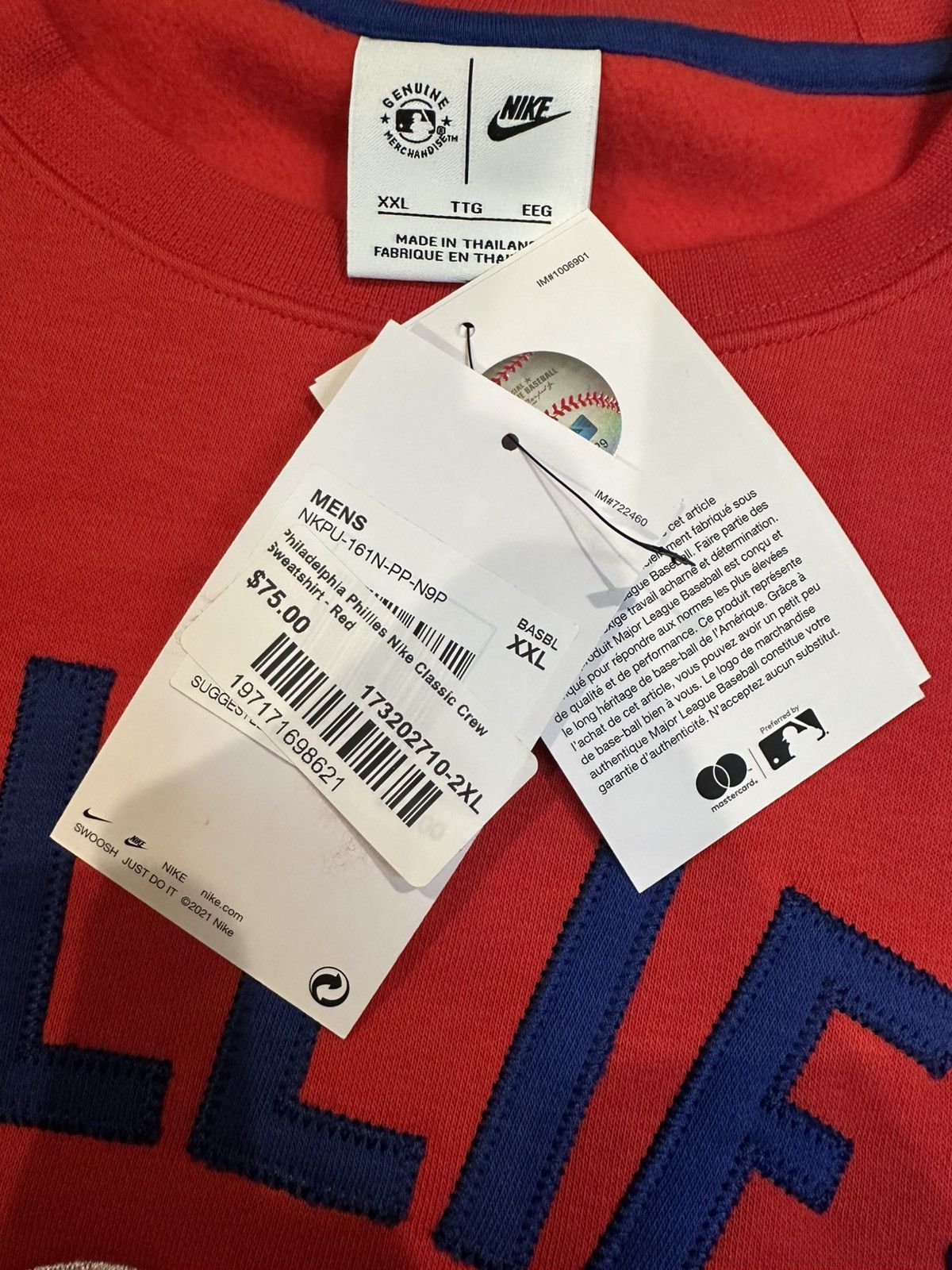Nike Nike Philadelphia Phillies Red Crewneck Sweatshirt MLB XXL Size US XXL / EU 58 / 5 - 6 Thumbnail