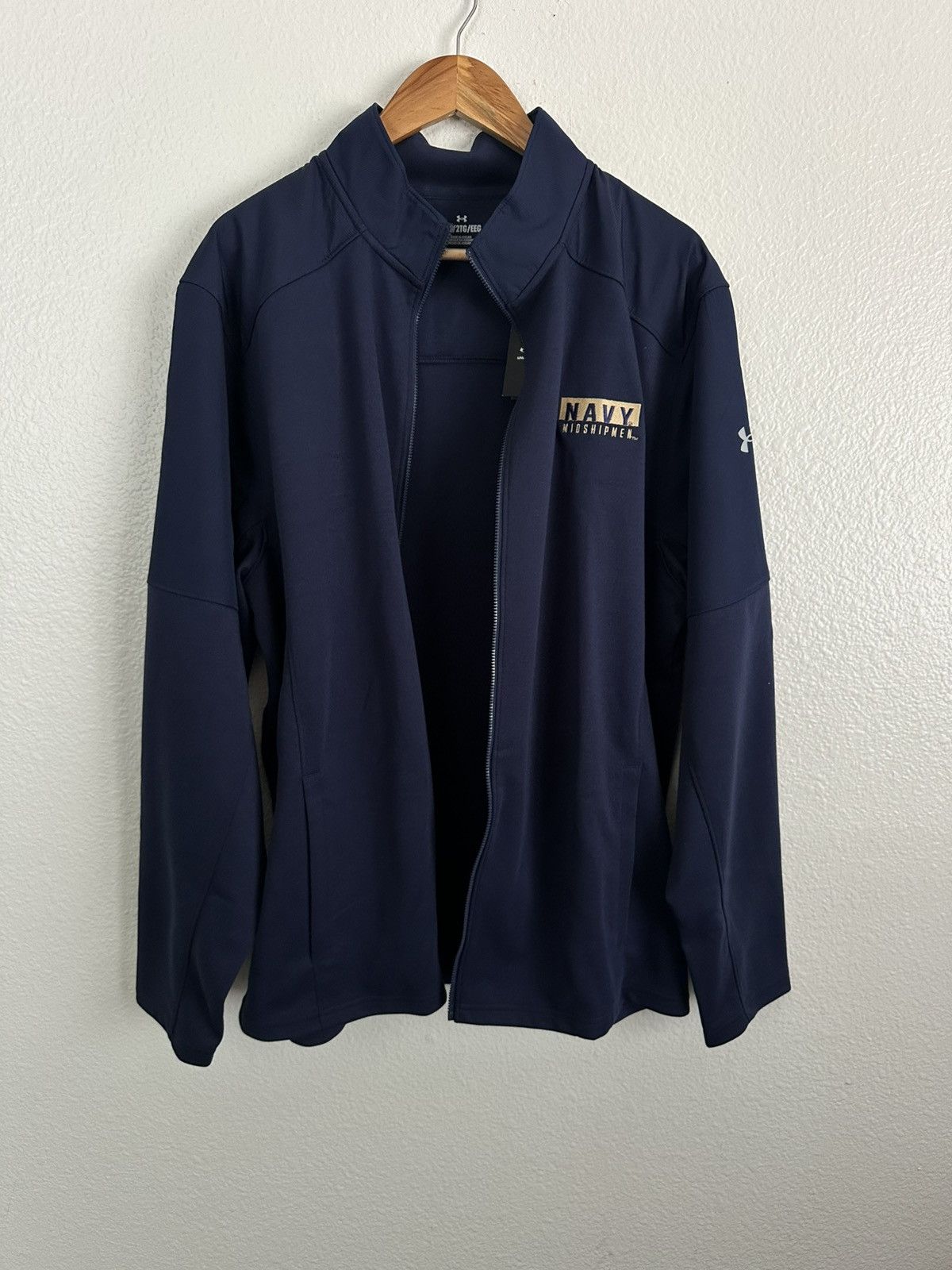 Under Armour Under Armour Navy Midshipmen Football Athletic Zip Jacket Size US XXL / EU 58 / 5 - 3 Thumbnail