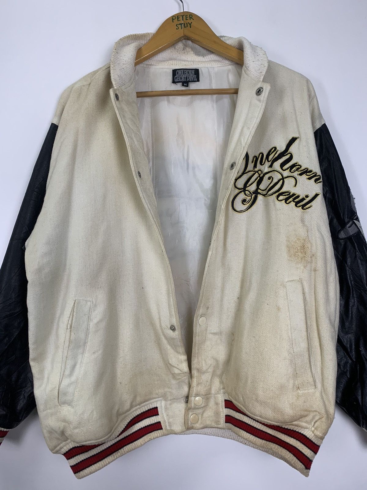 Japanese Brand × Vintage Vintage One Horn Ghost Devil Varsity Jacket Size US M / EU 48-50 / 2 - 11 Thumbnail