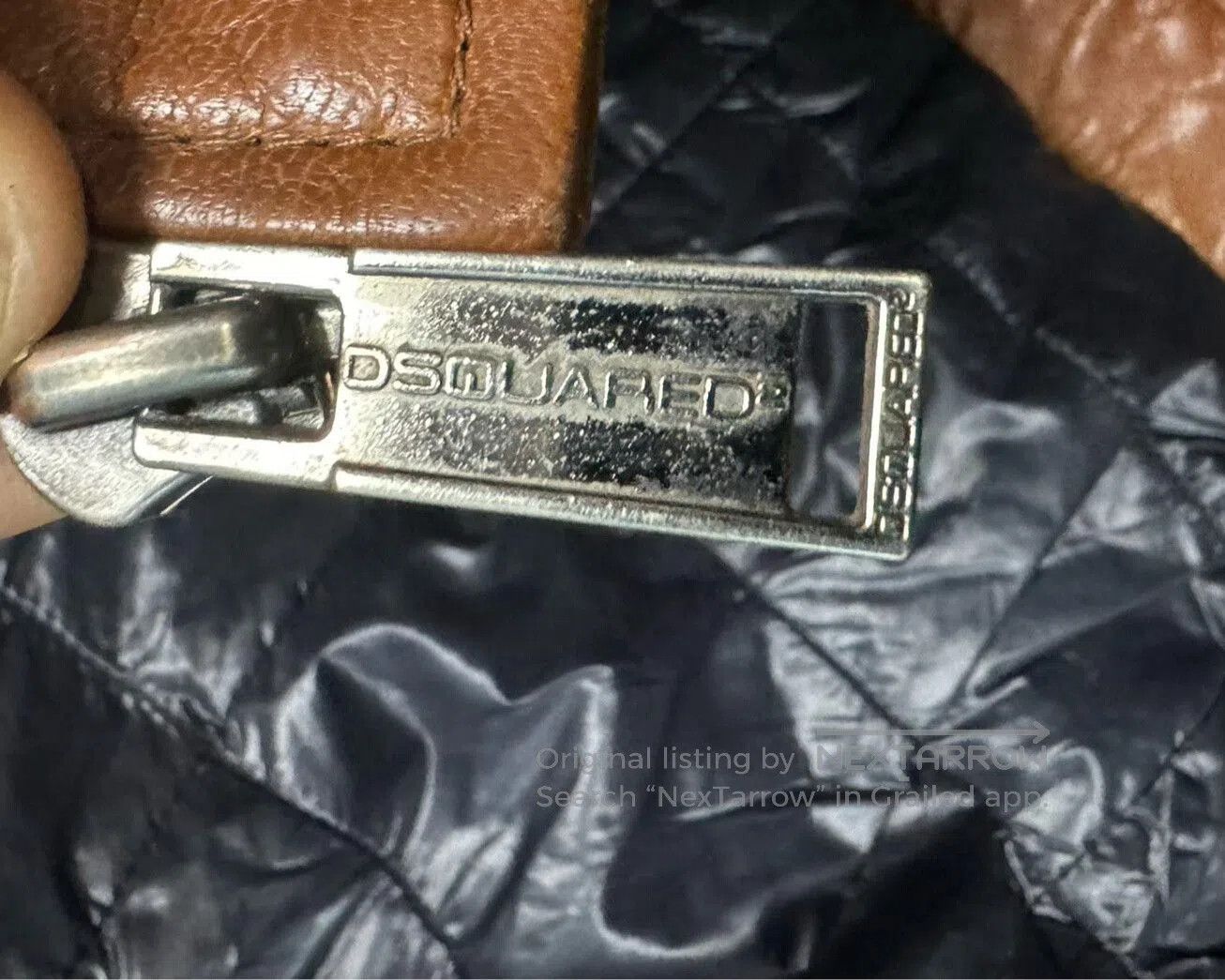 Dsquared2 Stylish Brown Leather Biker Jacket. Size US M / EU 48-50 / 2 - 6 Thumbnail