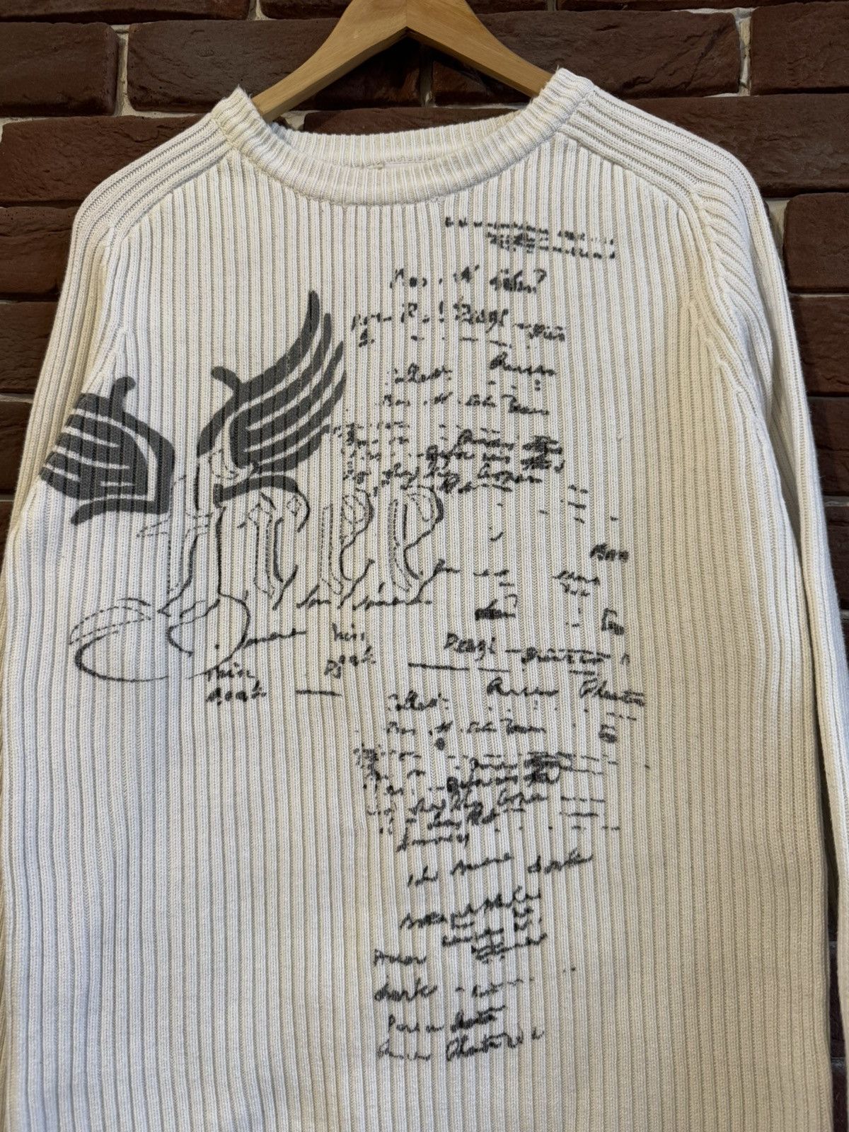 Vintage Y2k AvantGarde Tribal Dragon Sweater Rare Streetwear