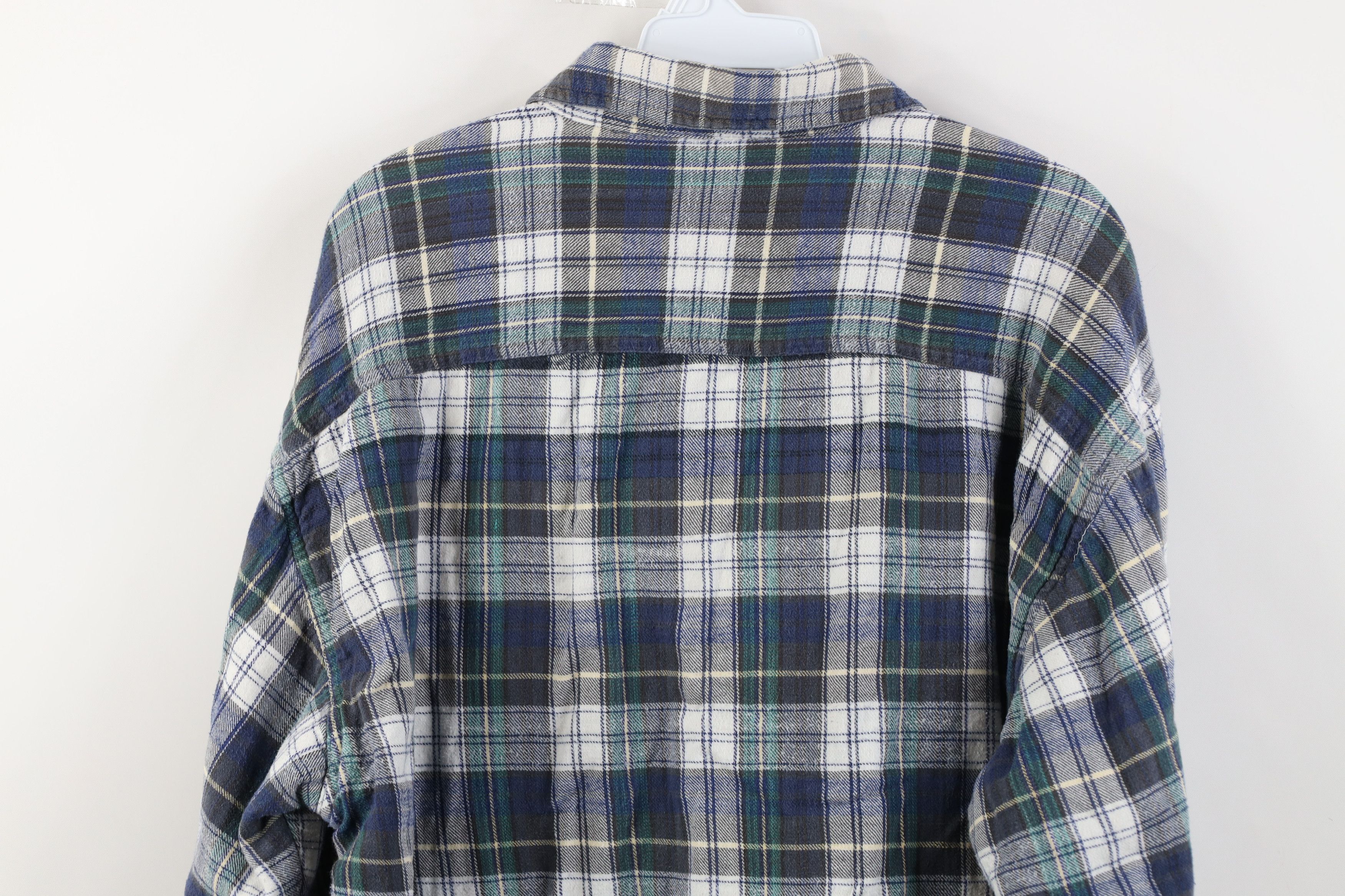 Vintage Vintage 90s Streetwear Knit Lined Flannel Shirt Jacket Size US L / EU 52-54 / 3 - 13 Thumbnail