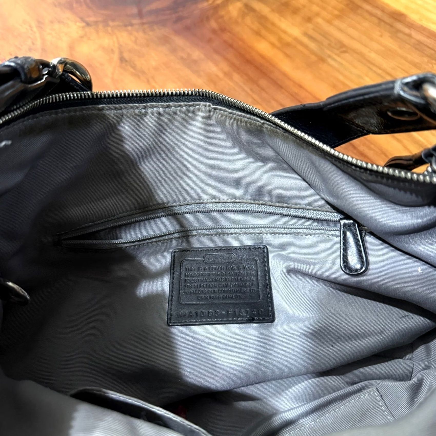 Coach VINTAGE Coach Signature Leather Bag Purse Shoulder Strap Hobo Crescent Black Small Women Crossbody Casual 90s 00s Accessories Size ONE SIZE - 5 Thumbnail