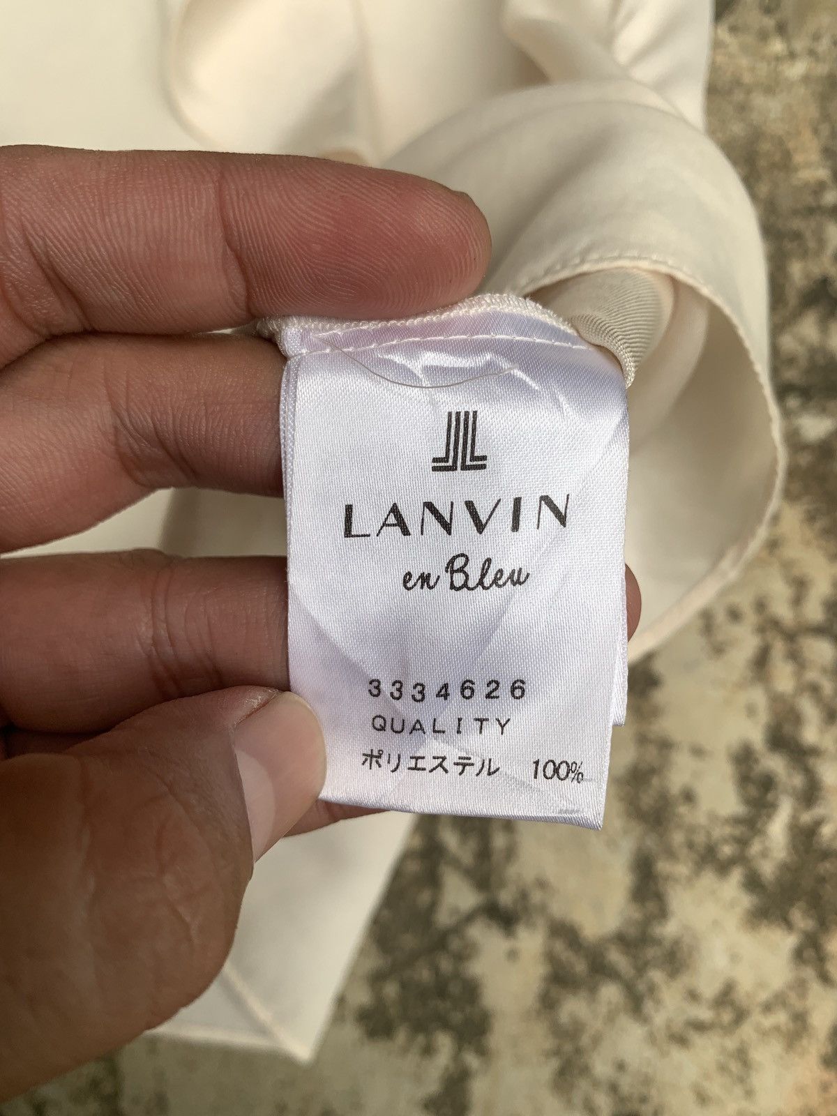 Lanvin Lanvin en Bleu Off White Bowtie Present Shortsleeve Blouse Size M / US 6-8 / IT 42-44 - 7 Thumbnail