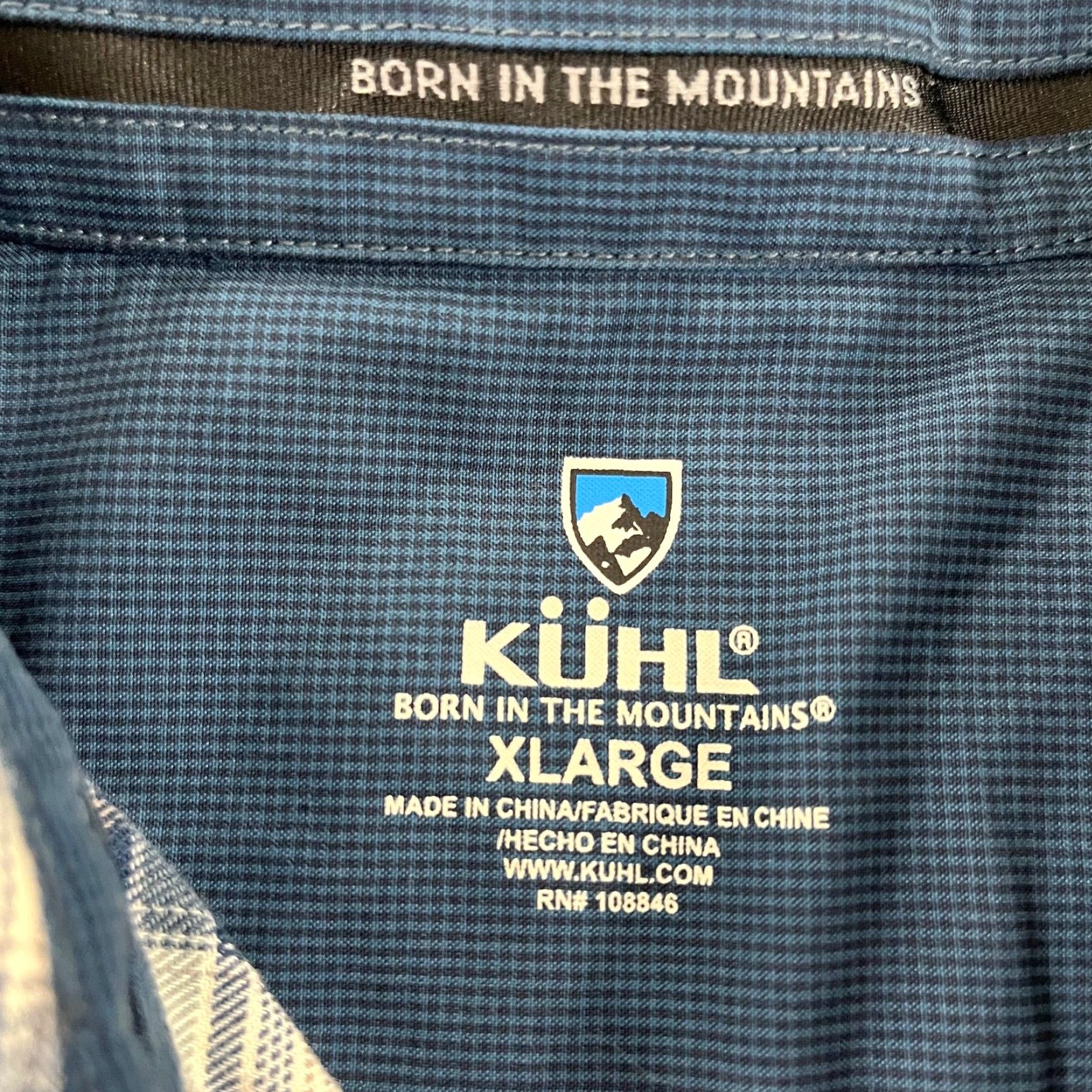 Vintage KUHL Shirt Mens Extra Large Blue Gray Plaid Flannel Button Up Long Sleeve Hike Size US XL / EU 56 / 4 - 2 Thumbnail