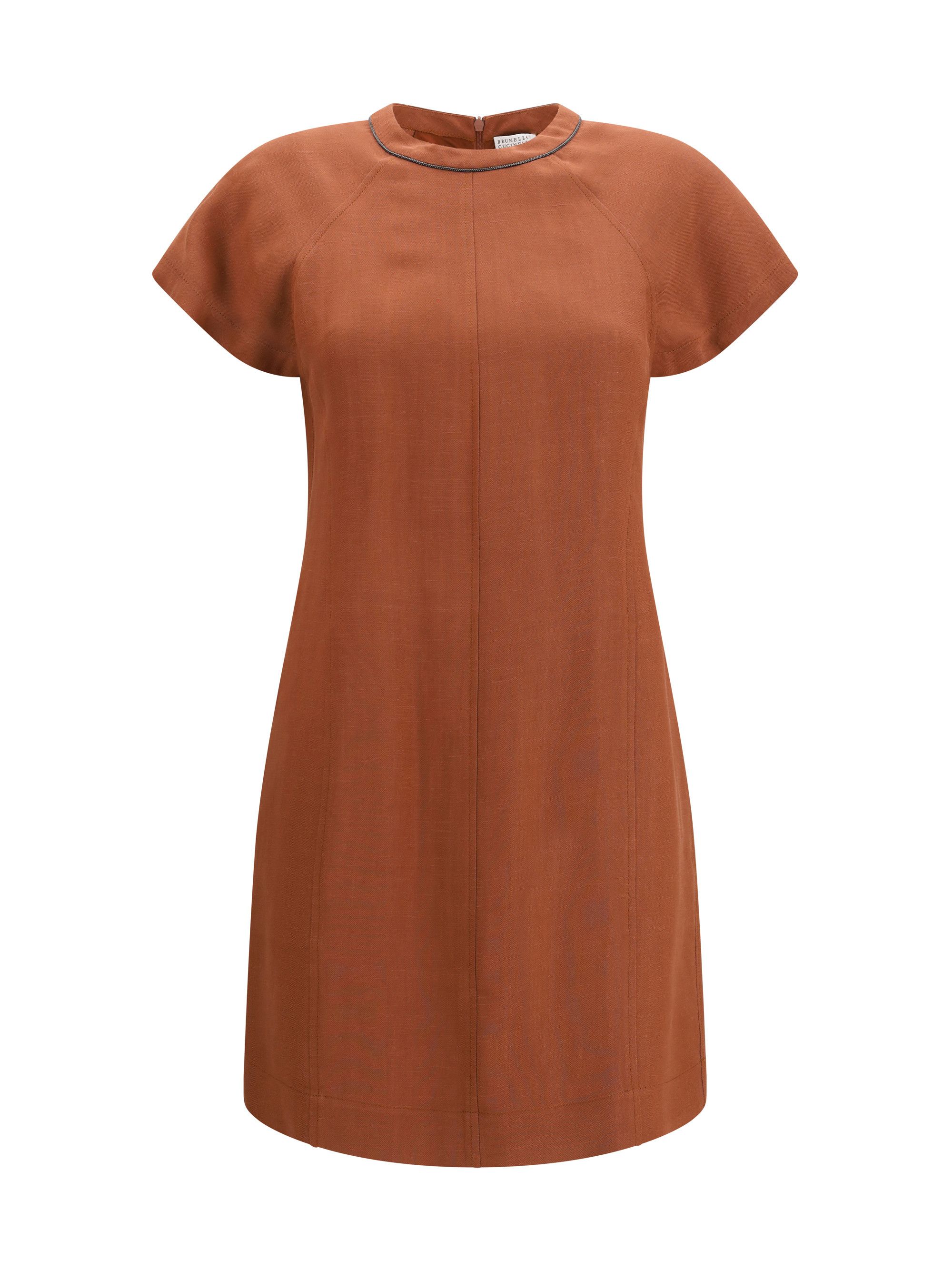 Brunello Cucinelli Midi linen Dress Size L / US 10 / IT 46 - 1 Thumbnail