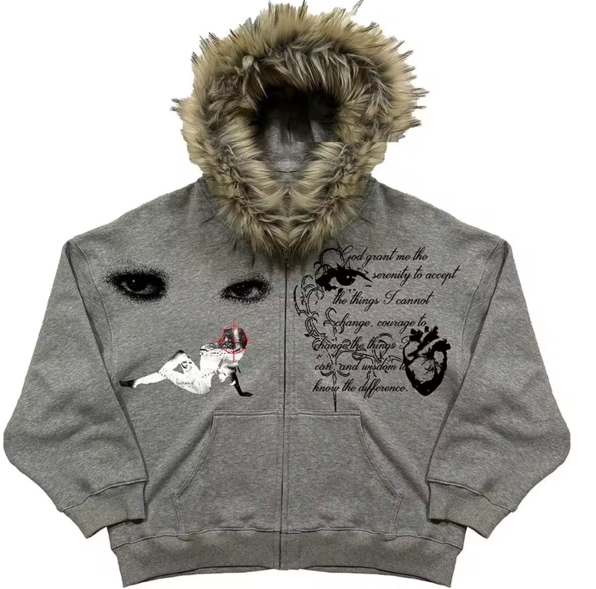 Other Fashion Punk Goth Grunge Lady Eyes Fur Hat Graphic Hoodies Size US L / EU 52-54 / 3 - 3 Thumbnail