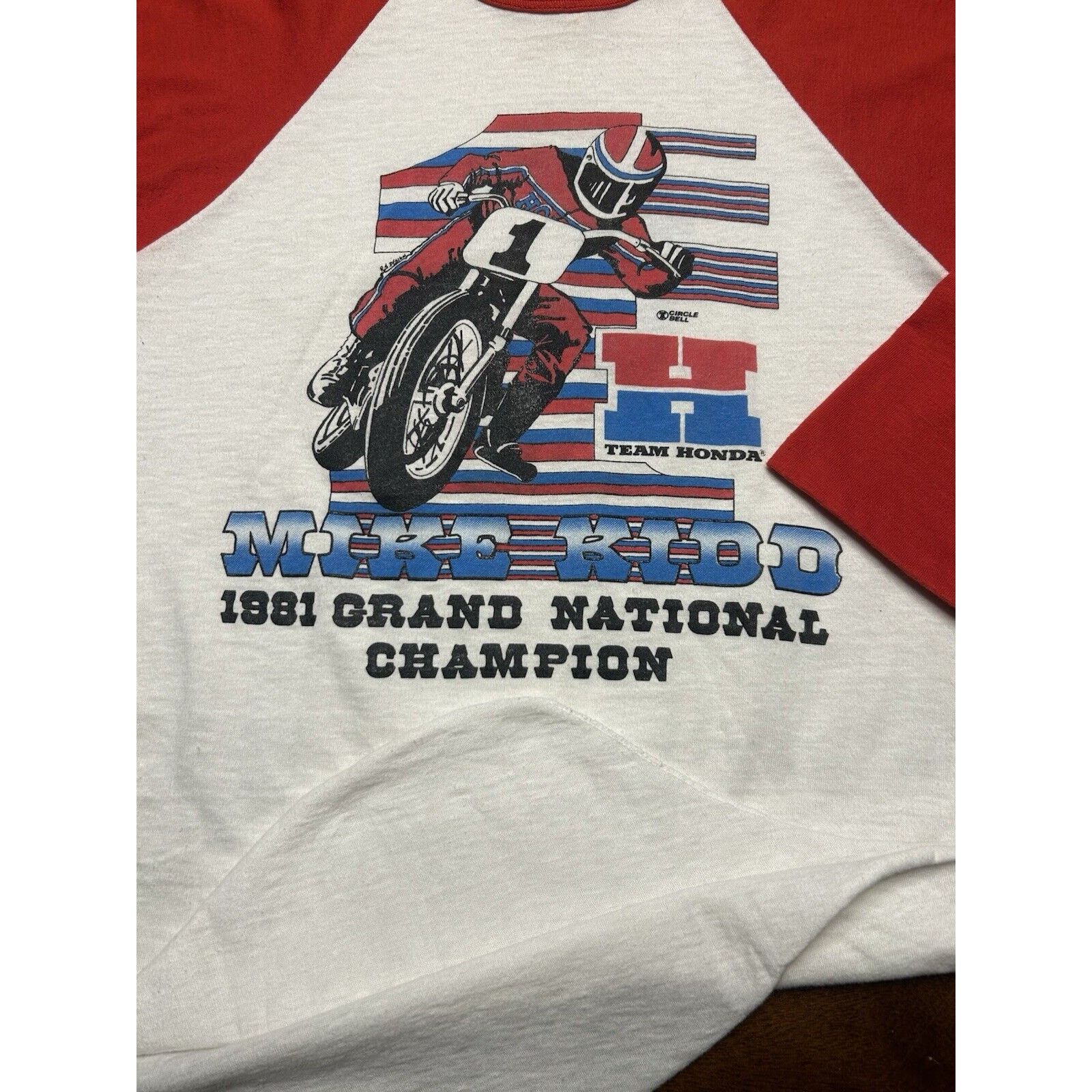 Vintage 80s Honda Mike Kidd Grand National Champion AMA Racing Shirt Size US L / EU 52-54 / 3 - 9 Thumbnail