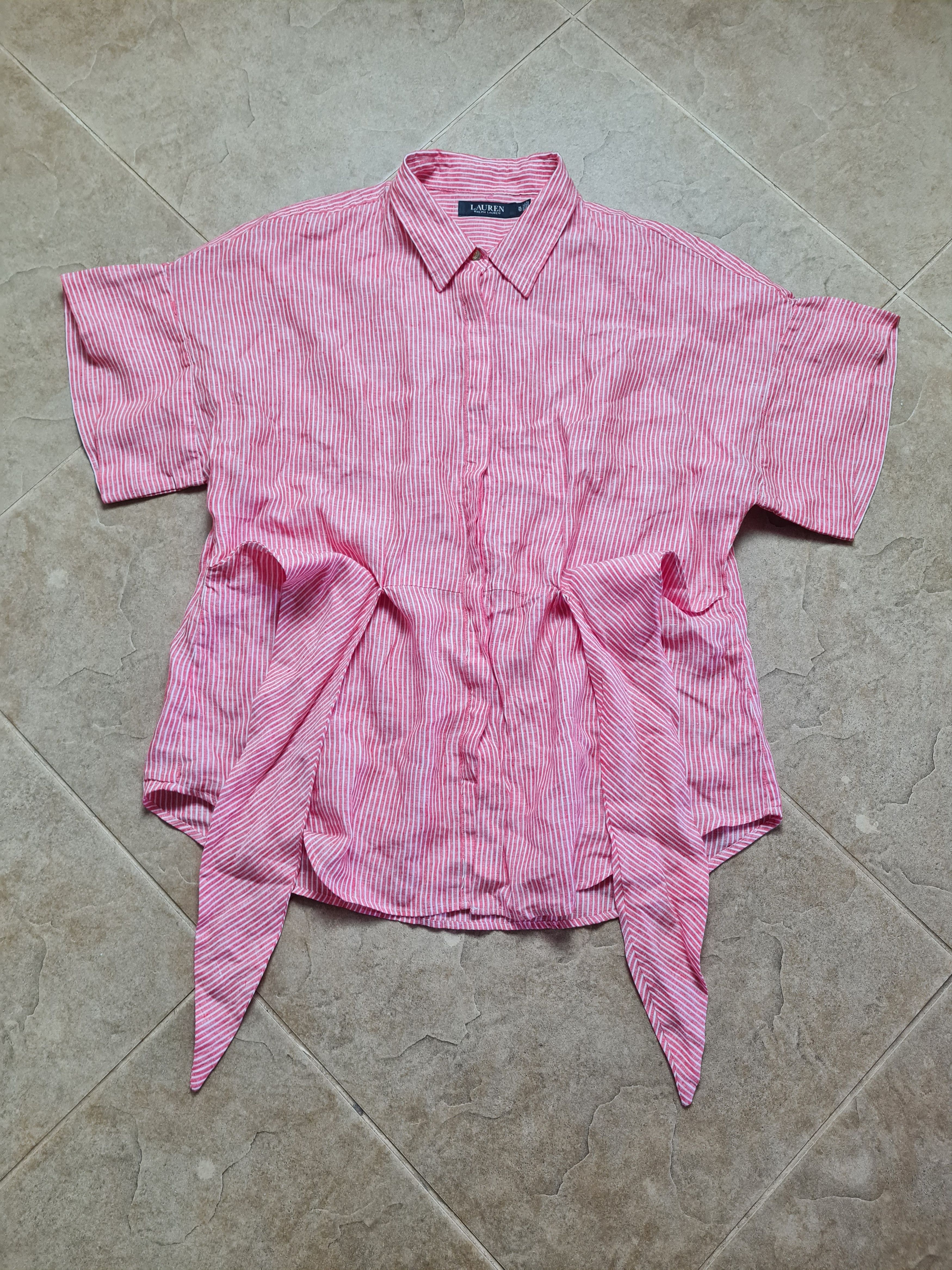 Ralph Lauren Lauren Ralph Lauren pink White Black Label Striped Linen Top Size XL / US 12-14 / IT 48-50 - 20 Thumbnail
