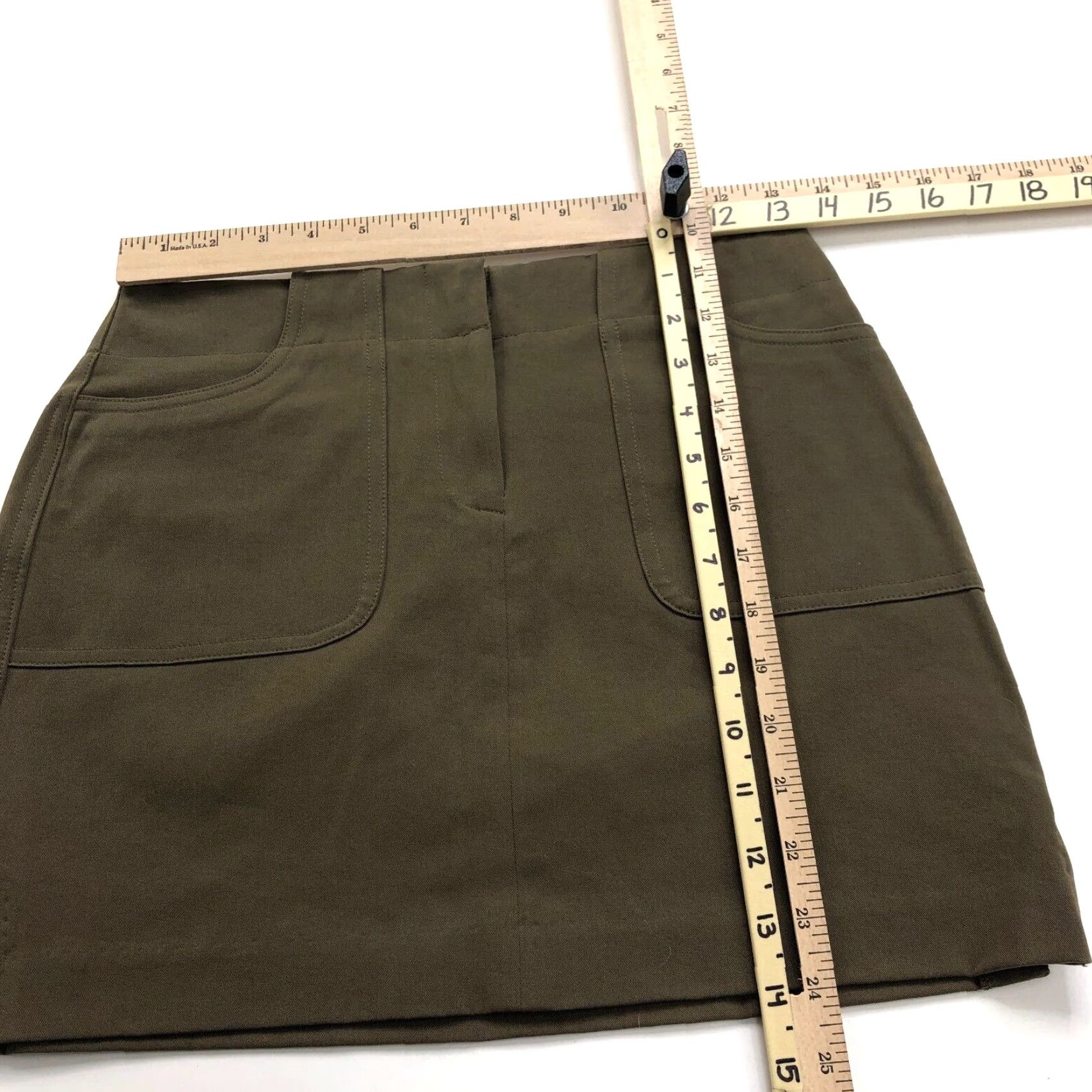 Express Express Mini Skirt Brown Cotton Blend Short 27 In Flat Casual VTG NEW 2, 2 Size 26" / US 2 / IT 38 - 2 Thumbnail