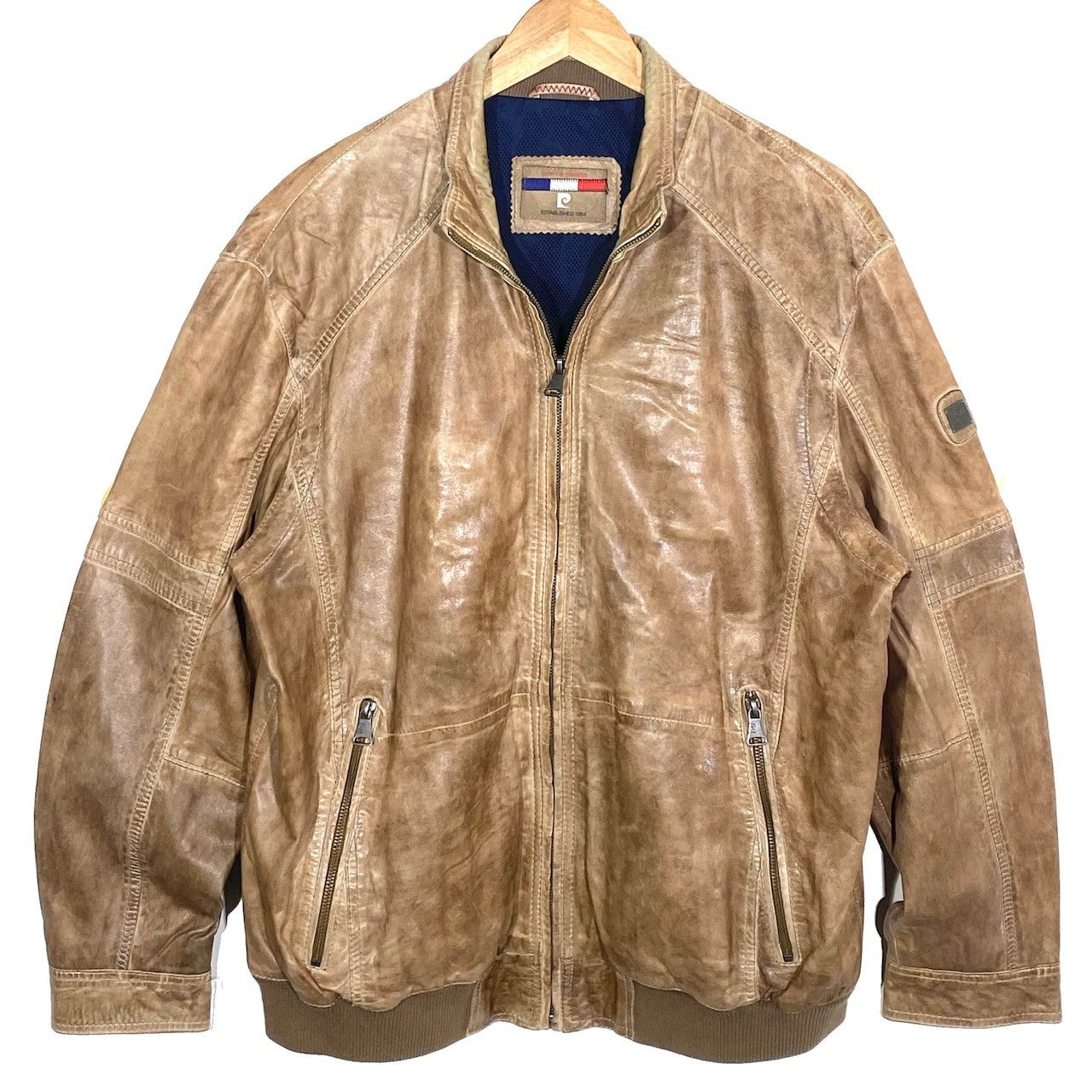Pierre Cardin Blouson En Cuir Marron Patiné Vintage Pierre Cardin Size US M / EU 48-50 / 2 - 1 Thumbnail