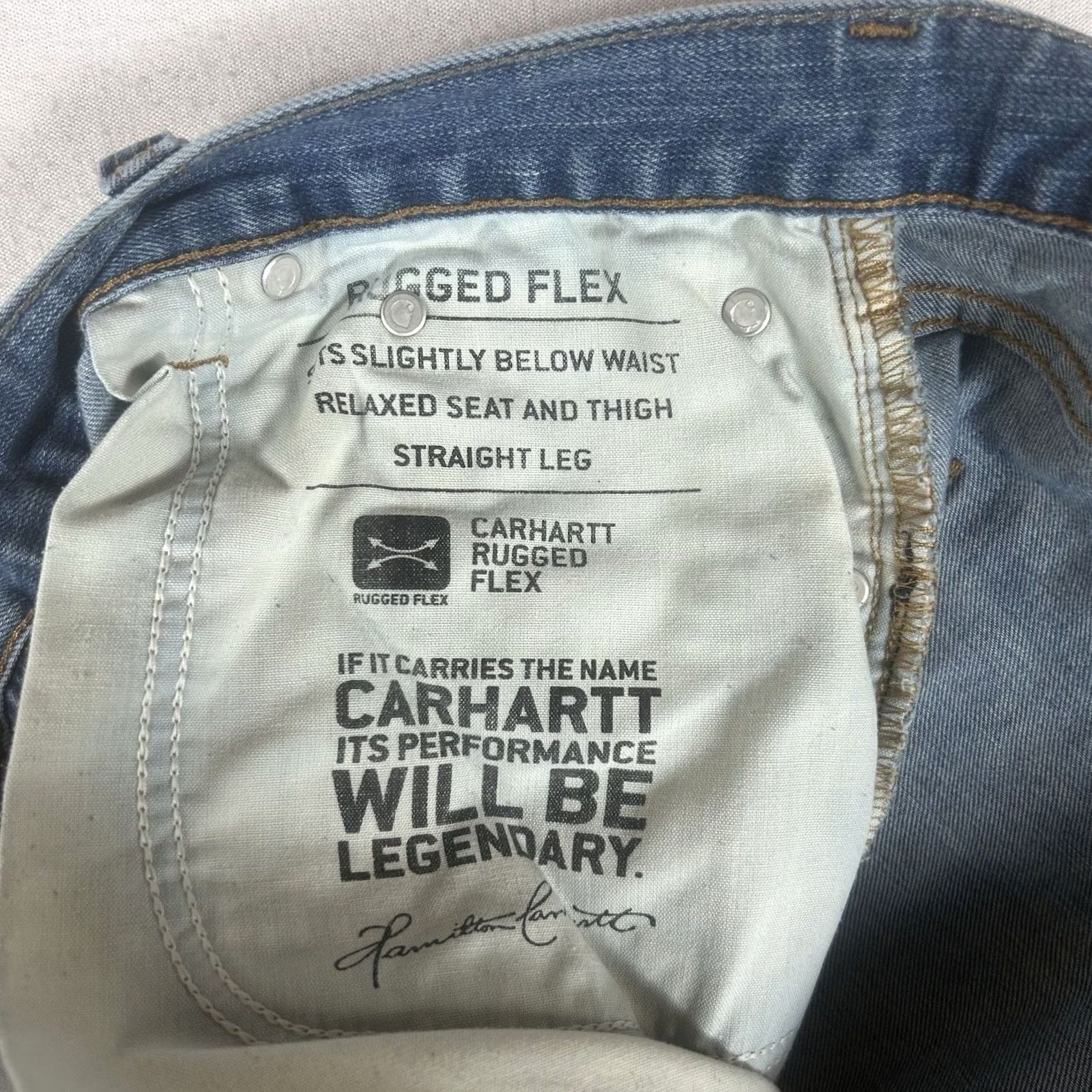 Carhartt Carhartt Jeans Mens 40 Blue Rugged Flex Relaxed Fit 40x30 Straight Leg Denim Work Size US 40 / EU 56 - 7 Thumbnail