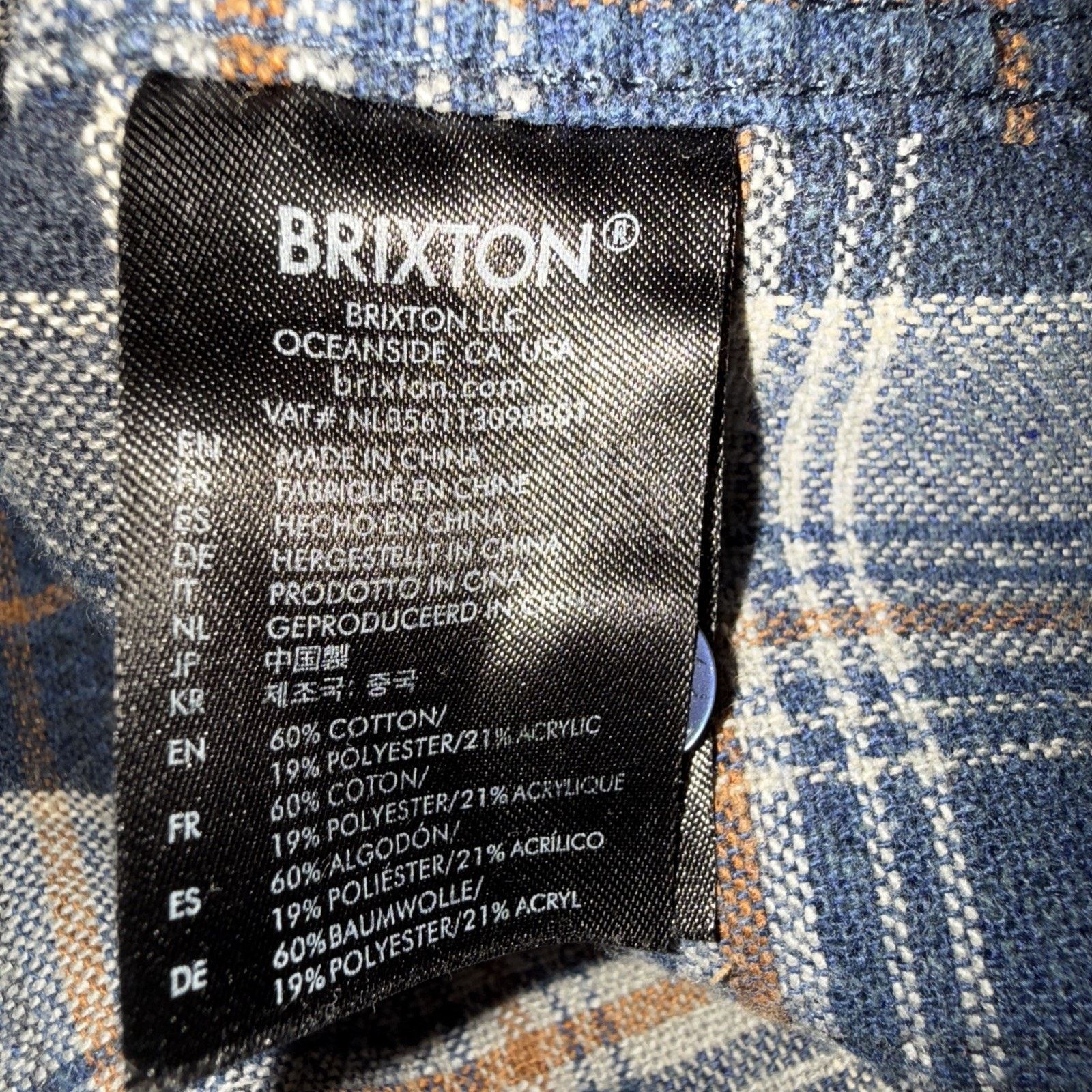 Brixton Brixton Bowery Long Sleeve Twill Cotton Plaid Shirt Sz L Size US L / EU 52-54 / 3 - 9 Thumbnail