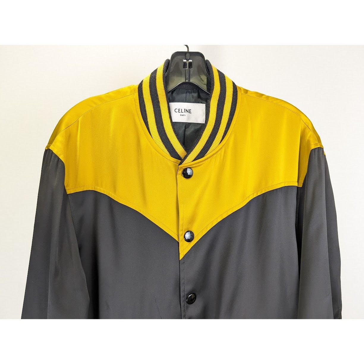 Celine o1rshd1 Bomber Jacket in Black/Yellow Size US S / EU 44-46 / 1 - 4 Thumbnail
