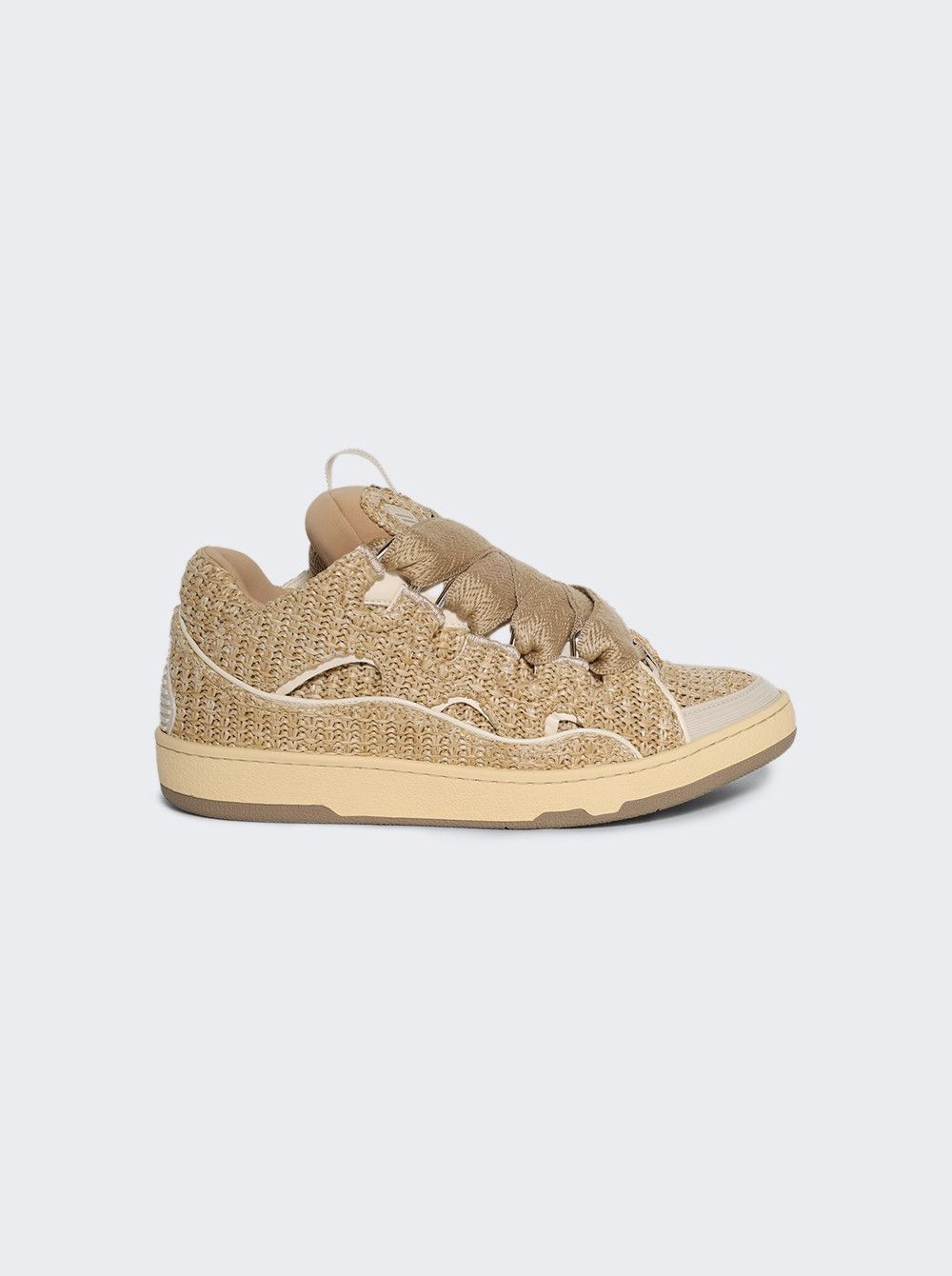 Lanvin o1mle0426 Curb Raffia Sneakers in Neutrals Size US 14 / EU 47 - 1 Thumbnail