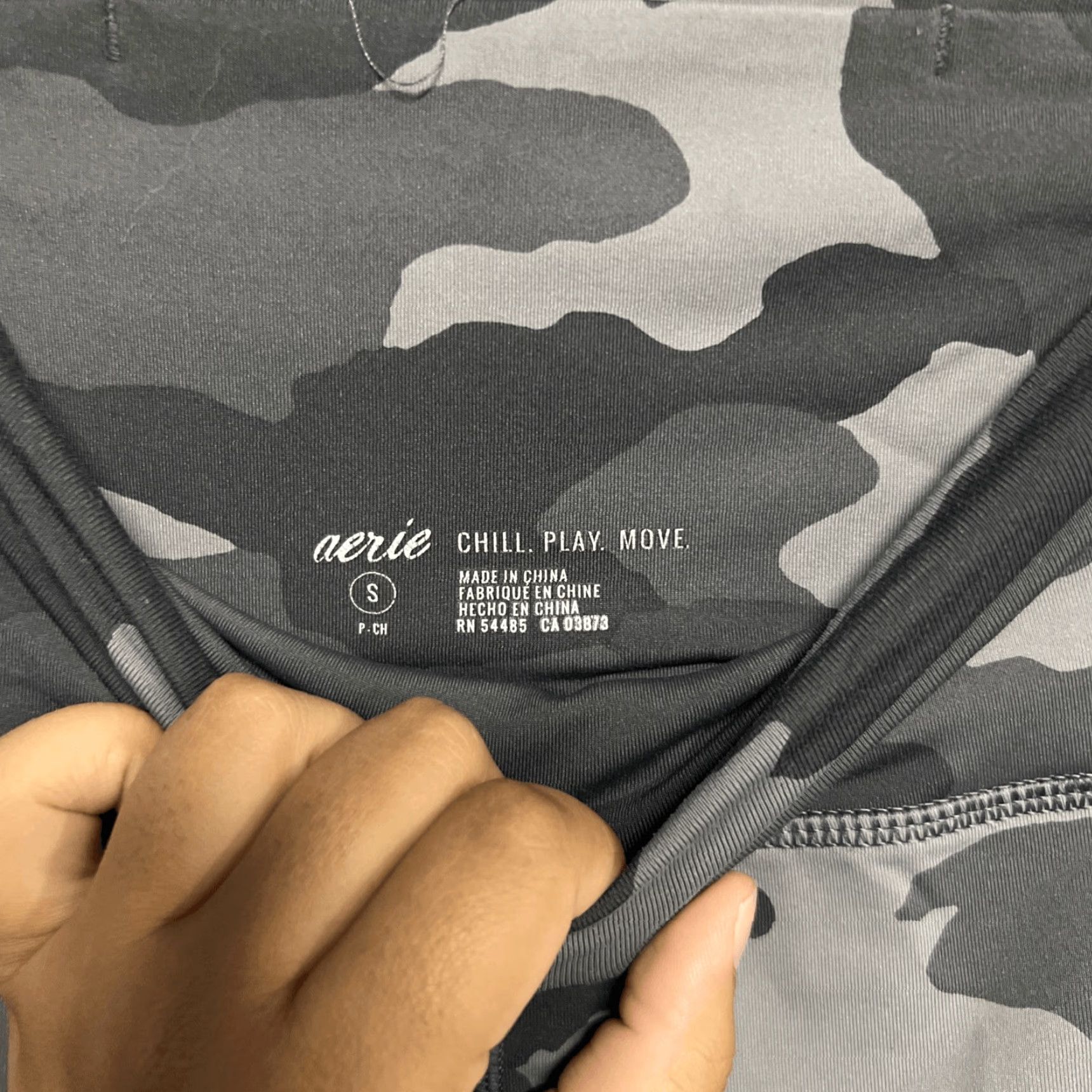 Vintage Aerie Camo Gray High Waisted Leggings Small Womens Black Size 28" / US 6 / IT 42 - 2 Thumbnail