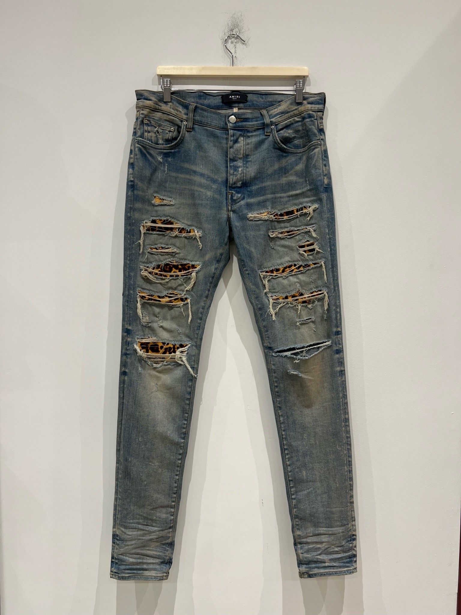 Amiri Amiri MA Leopard Thrasher Clay Indigo Jeans Size US 34 / EU 50 - 1 Thumbnail