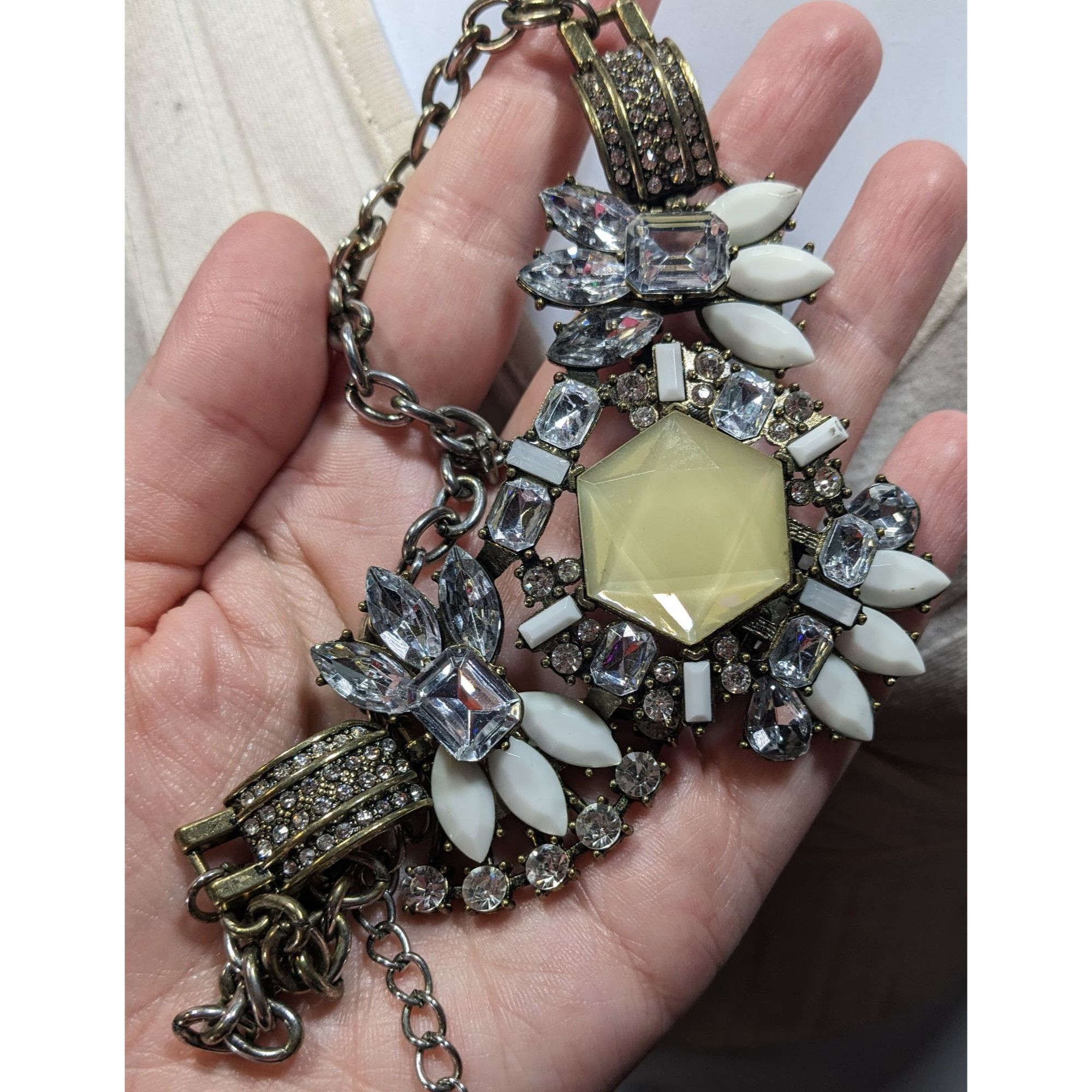 Other Art Deco Style Glam Glass And Acrylic Gemmed Articulated Sta Size ONE SIZE - 5 Thumbnail
