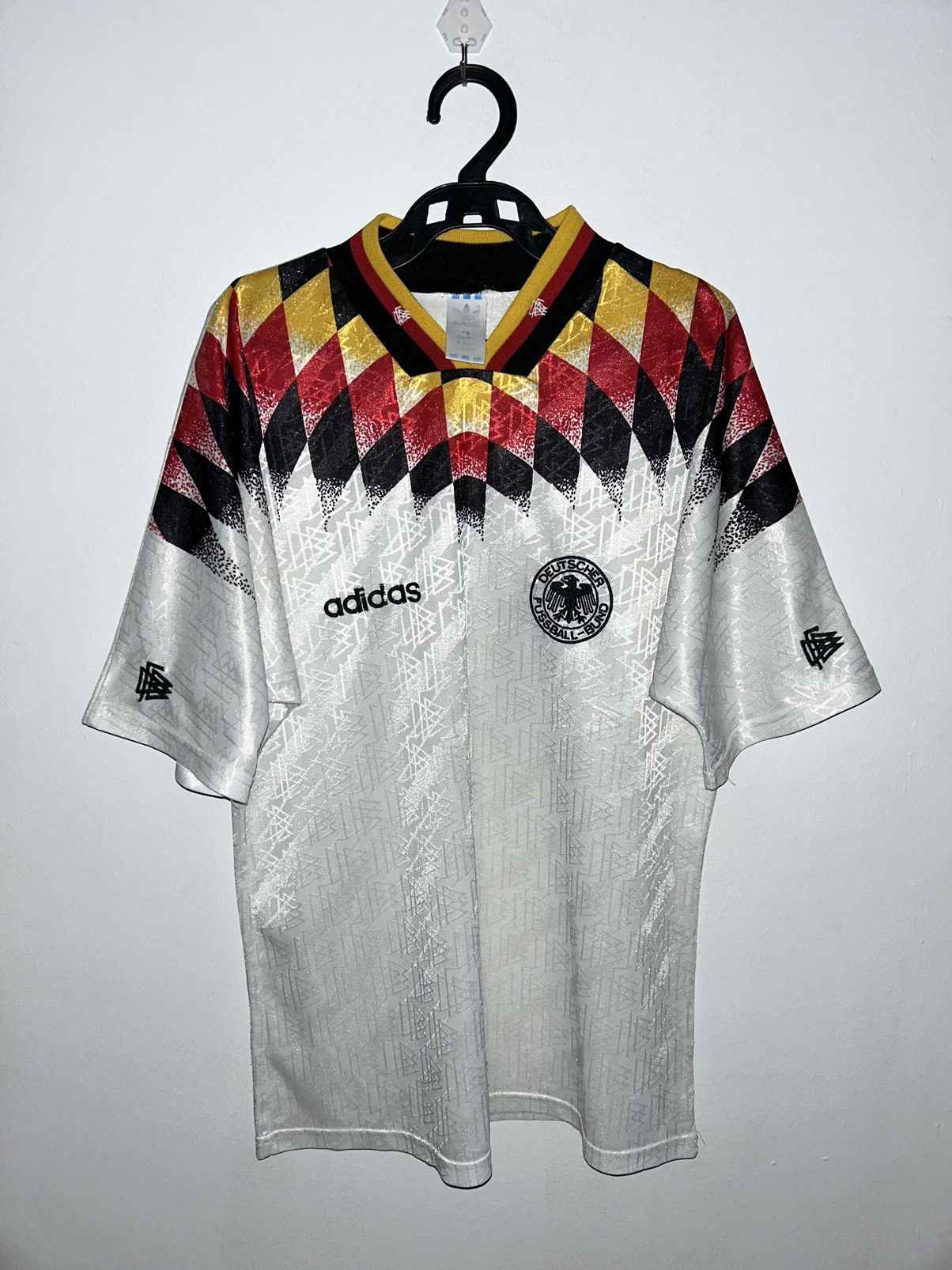 image of Adidas x Vintage Germany 1994 Home Jersey in Black/White, Men's (Size Medium)