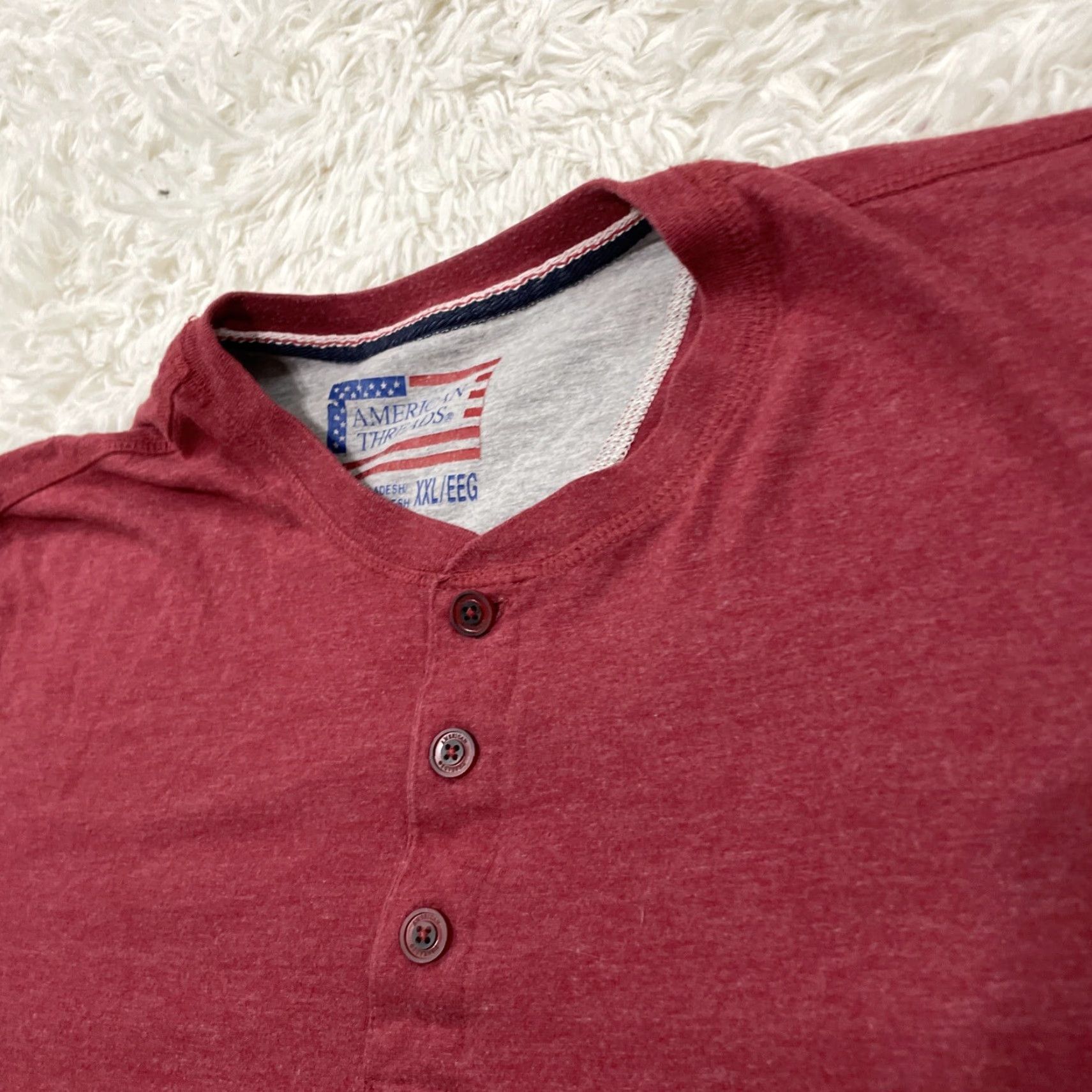 Vintage VINTAGE American Threads Henley Shirt Men 2XL Short Sleeve Red Pink 90s Grunge Streetwear T-Shirt Mens Size US XXL / EU 58 / 5 - 4 Thumbnail