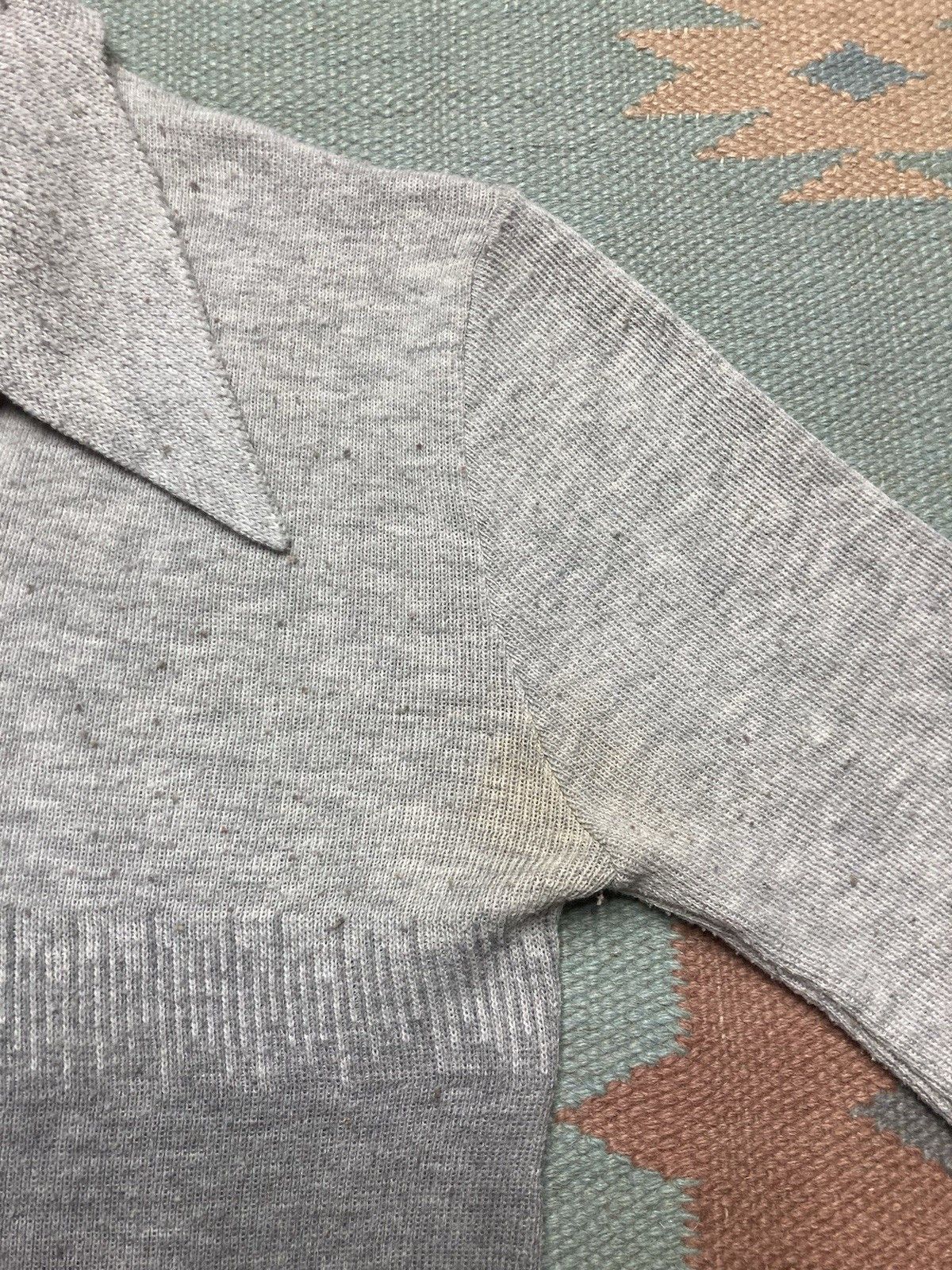 Vintage 70s knit sweater dagger collar open neck abstract women’s L? Size L / US 10 / IT 46 - 3 Thumbnail