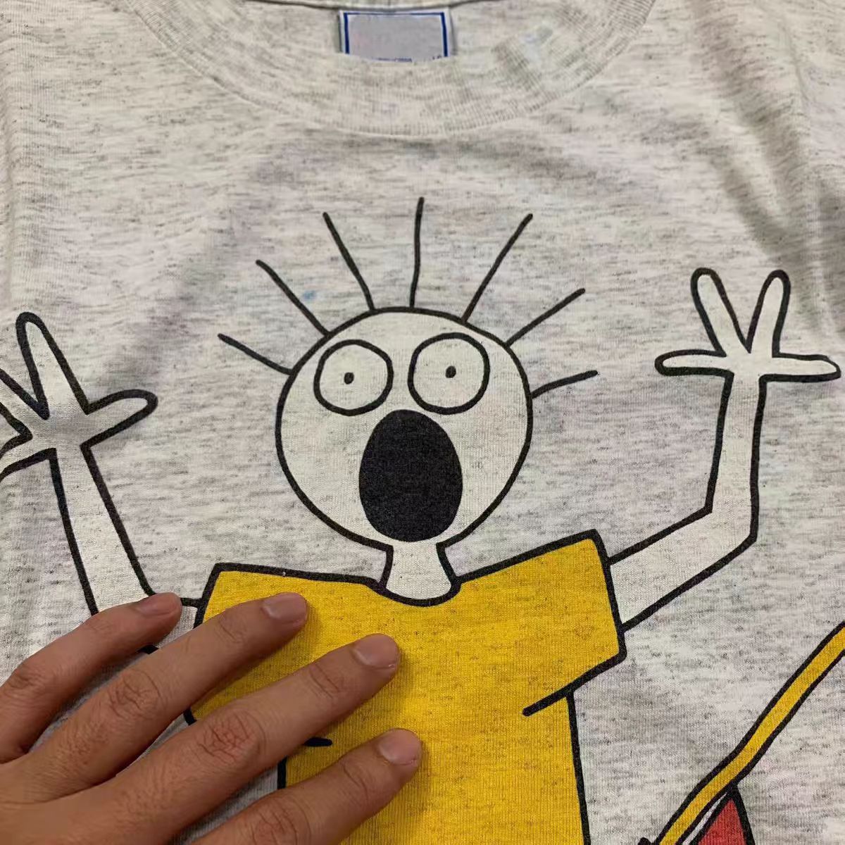 Vintage Gray washed retro cartoon print t-shirt Size US M / EU 48-50 / 2 - 3 Thumbnail