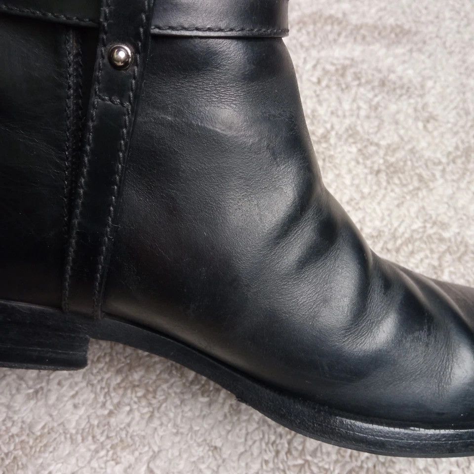 Gucci Black Leather Riding Boots with G Strap Size US 7 / IT 37 - 18 Thumbnail