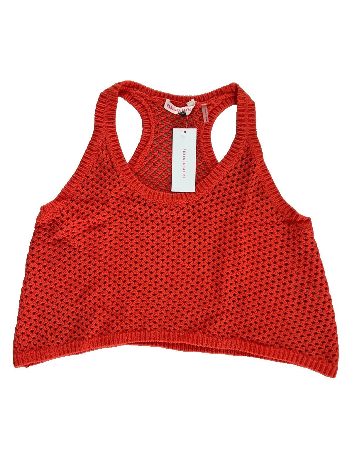Rebecca Taylor Rebecca Taylor Scoop Neck Sleeveless Crop Top Orange ( L ) Size L / US 10 / IT 46 - 3 Thumbnail