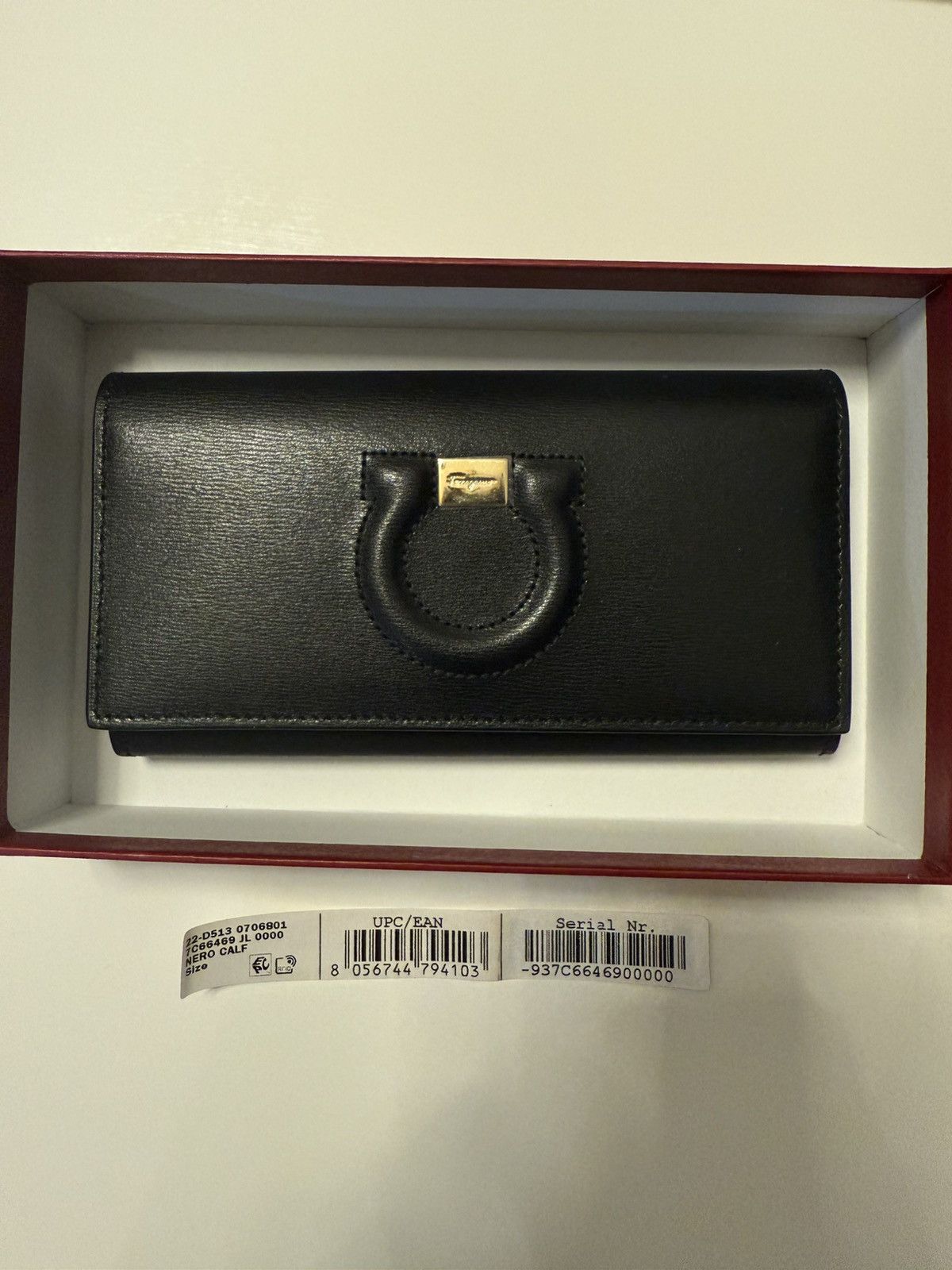 Salvatore Ferragamo Gancini City Black Leather Wallet