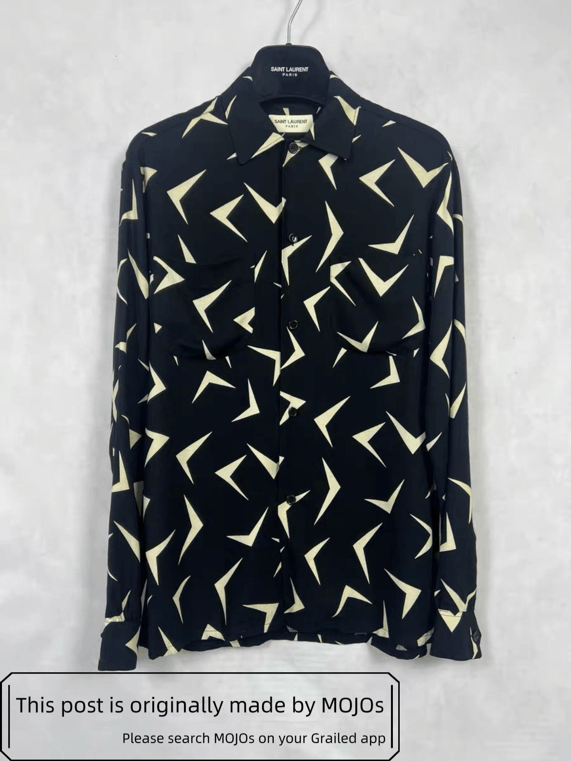 Saint Laurent Paris Sz 36 Saint Laurent Paris Pointer Pattern Shirt Size US S / EU 44-46 / 1 - 1 Thumbnail