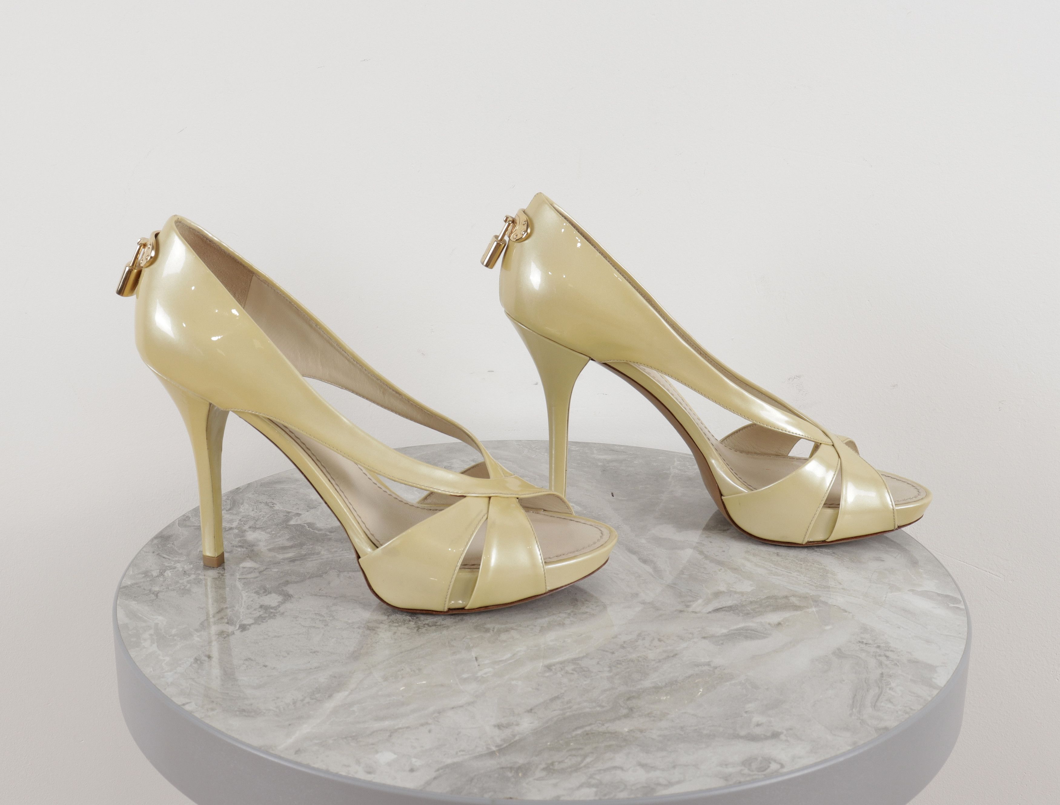 Louis Vuitton Louis Vuitton Leather Yellow High Heel Open Toe Shoes Size US 7.5 / IT 37.5 - 7 Thumbnail