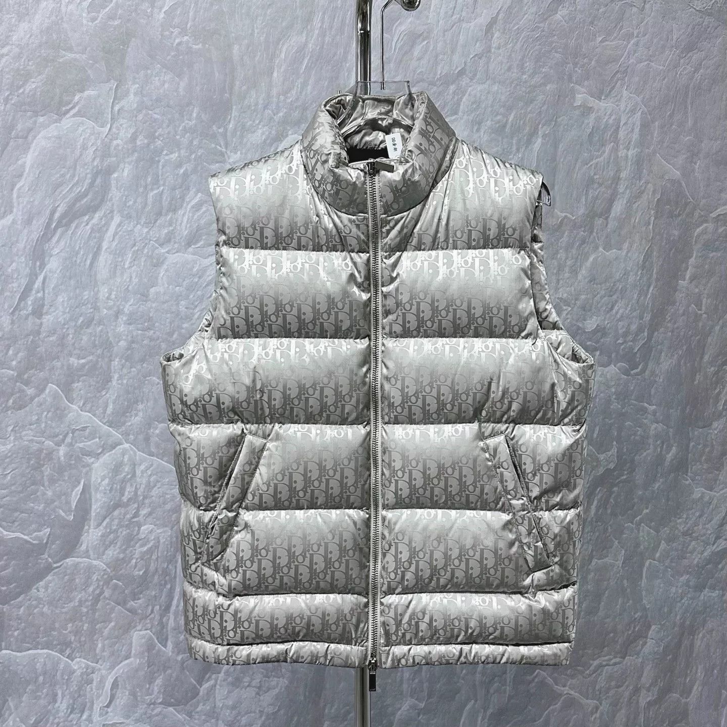 Dior Logo Print Puffer Vest Size 48