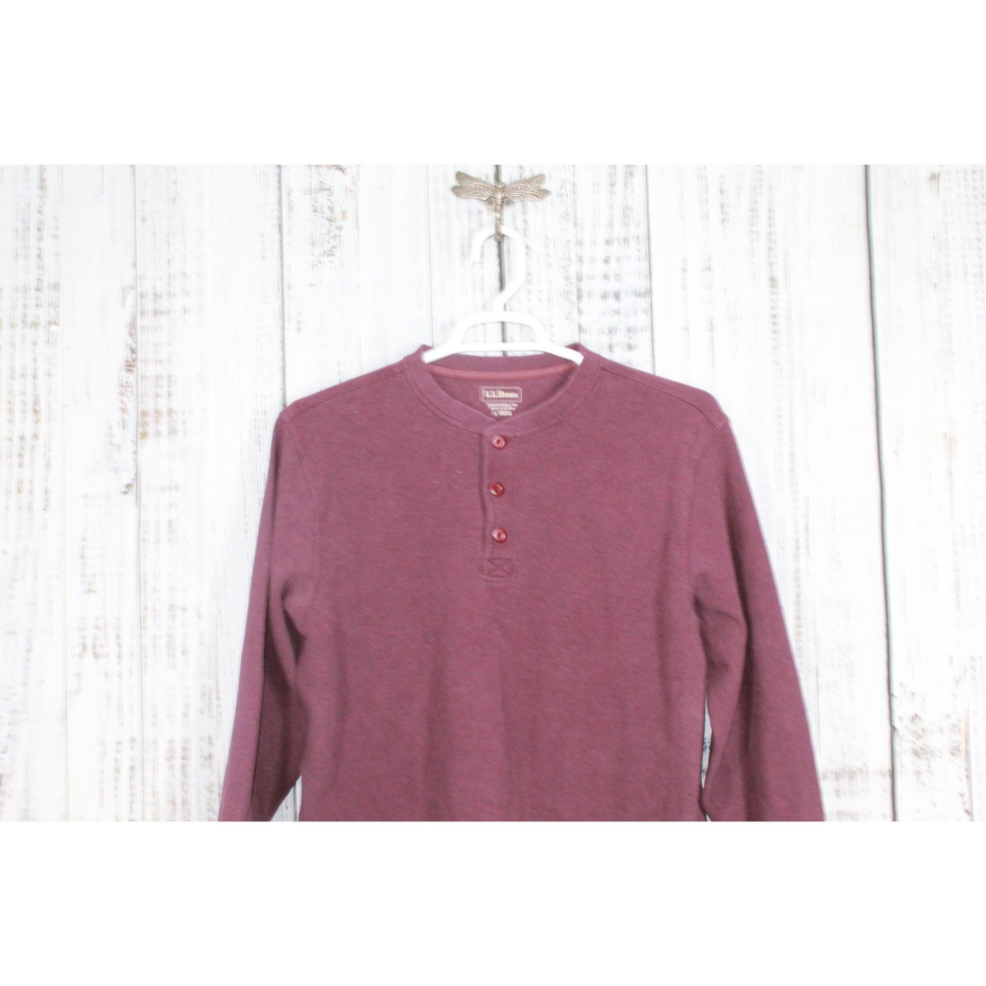 L.L. Bean LL Bean Men's Unshrinkable Mini Waffle Henley Long Sleeve Size US L / EU 52-54 / 3 - 2 Thumbnail