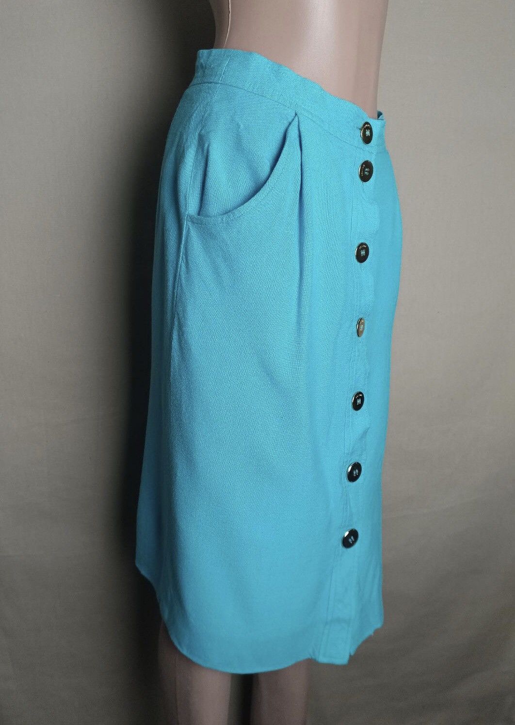 Celine × Vintage CELINE Paris Vintage 1980’s Wool Skirt Classic Blue Size 28" / US 6 / IT 42 - 5 Thumbnail