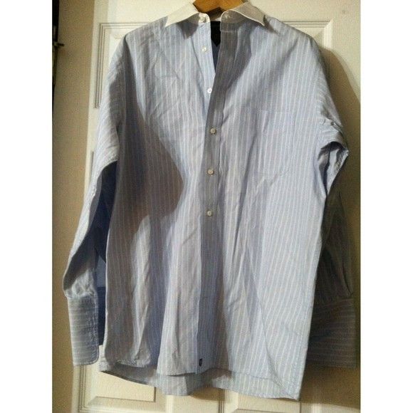 Other HENRY JACOBSON MENS BLUE 100%COTTON DRESS SHIRT 16/32-33 Size US L / EU 52-54 / 3 - 3 Thumbnail