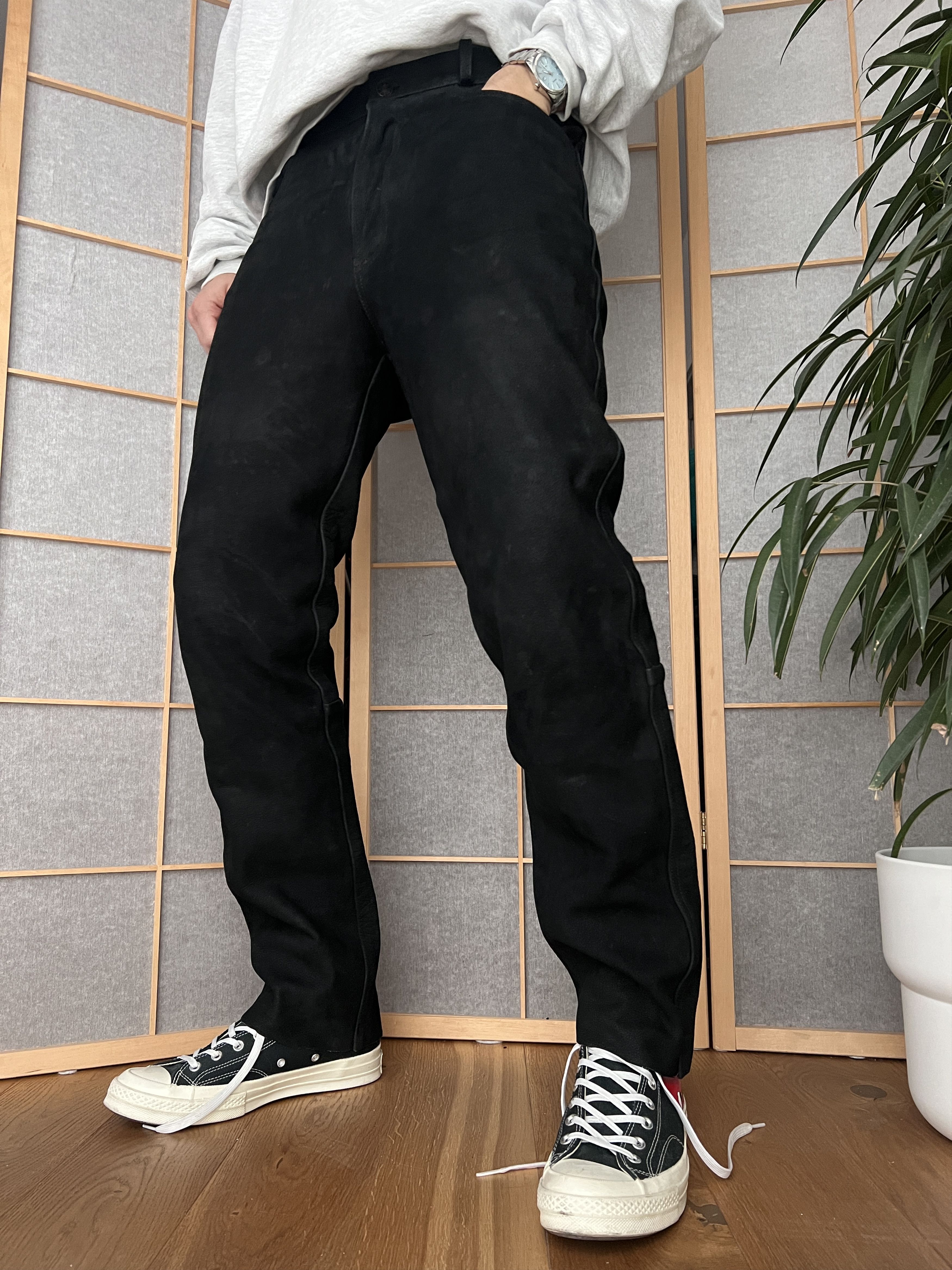 If Six Was Nine Vintage 00s soft real leather pants avant garde opium style Size US 32 / EU 48 - 4 Thumbnail