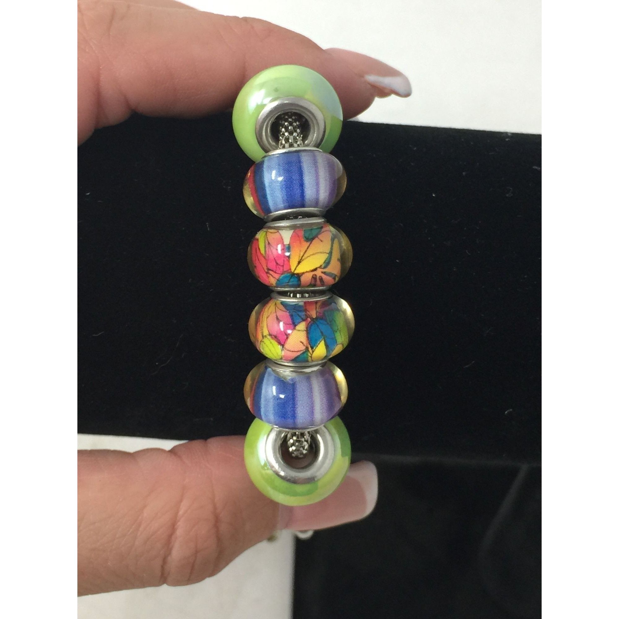 Other Women's Silver Tone Bracelet with Colorful Charms Size ONE SIZE - 2 Thumbnail