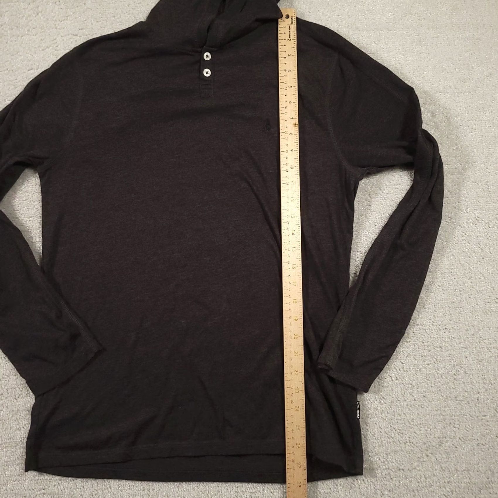 Volcom Volcom Shirt Mens M Gray Hooded Henley Long Sleeve Logo Embroidered Size US M / EU 48-50 / 2 - 5 Thumbnail