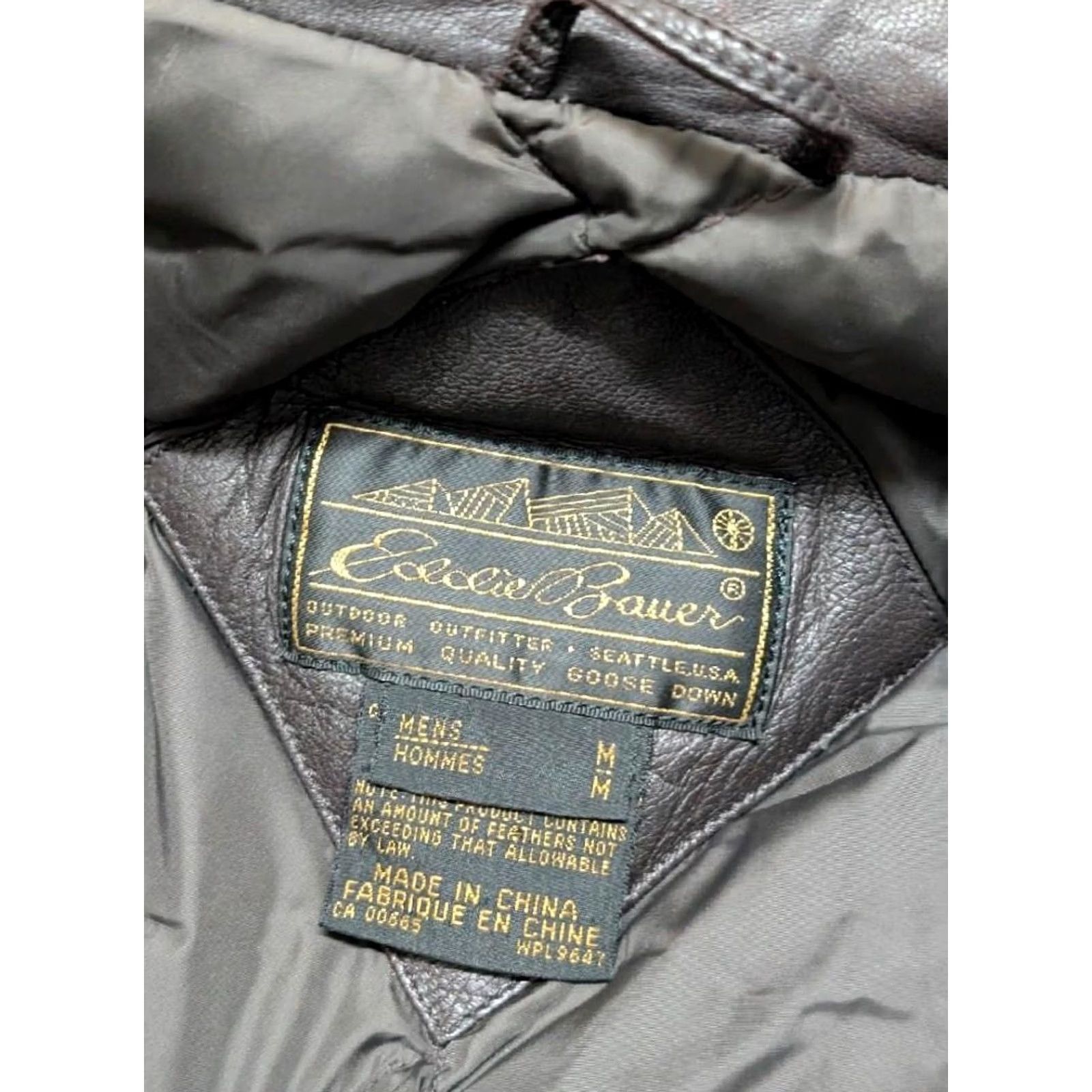 Eddie Bauer VINTAGE Eddie Bauer vest Men M Goose Down Brown Leather 40-42 Snap Zip Bomber 40-42 Ski Size US M / EU 48-50 / 2 - 5 Thumbnail