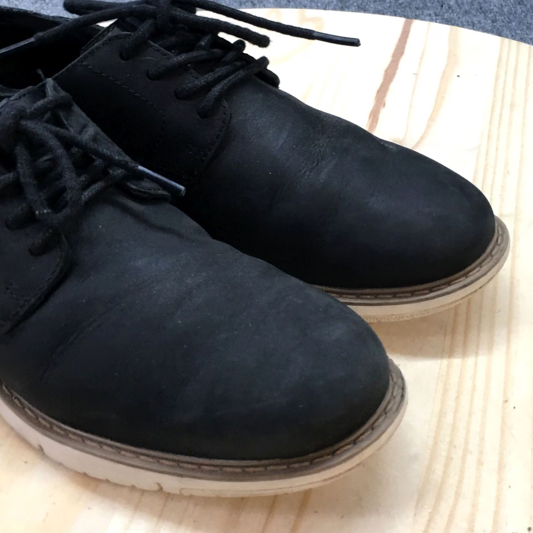 Toms TOMS Mens Dress Oxford Leather Lace Up 8.5 Navi Black Leather Shoes Womens? Size US M / EU 48-50 / 2 - 5 Thumbnail