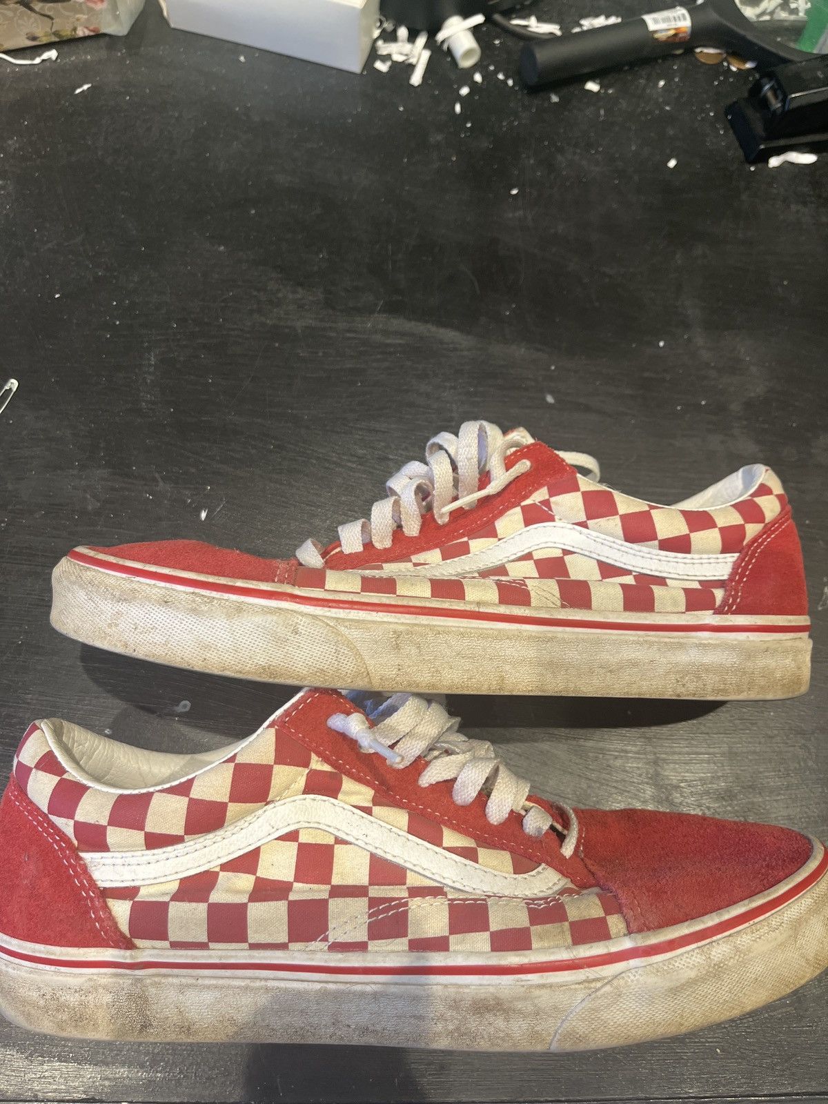 Vans Vans Old Skool Checkerboard Red Size US 10 / EU 43 - 2 Thumbnail