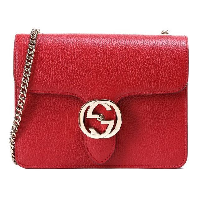 Gucci Gucci GG Dollar Calf Red Chain Handbag Leather Bag Size ONE SIZE - 1 Thumbnail