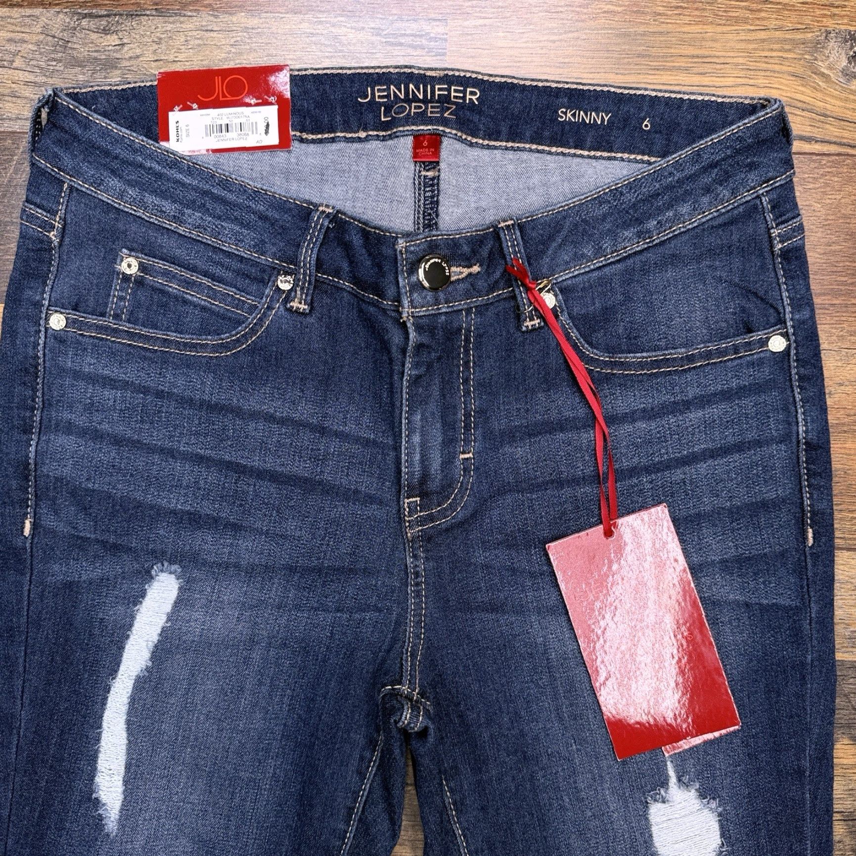 Vintage Jennifer Lopez Jeans Skinny Womens 6 Mid Rise Stretch Denim Blue 5-Pocket Zip Slim City Modern Campaign Womens Size 28" / US 6 / IT 42 - 3 Thumbnail