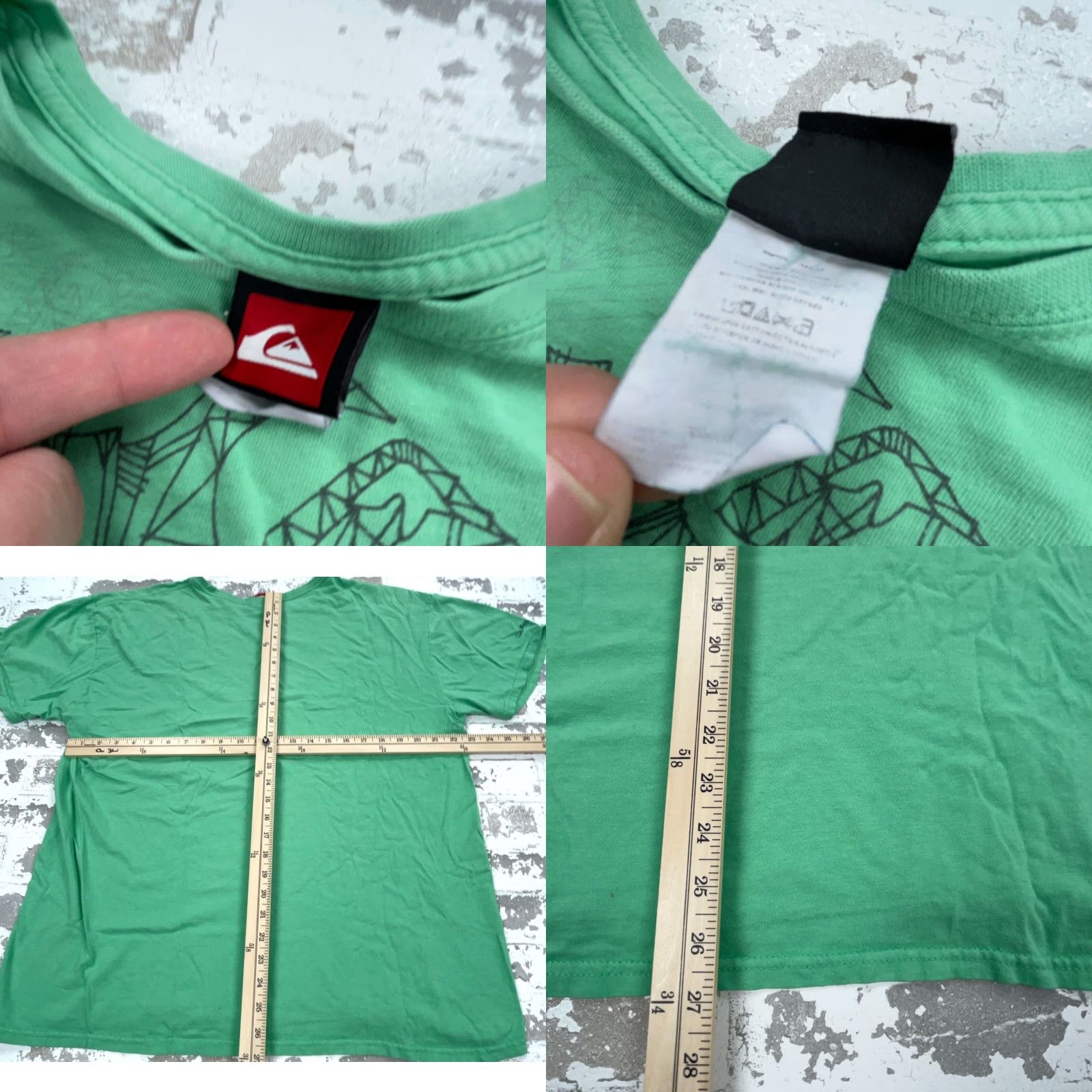 Quiksilver VINTAGE Quiksilver Shirt Men XL Green Geometric AOP All Over Crew Neck Short Sleeve T-Shirt 00s Outdoor Mens Size US XL / EU 56 / 4 - 8 Thumbnail