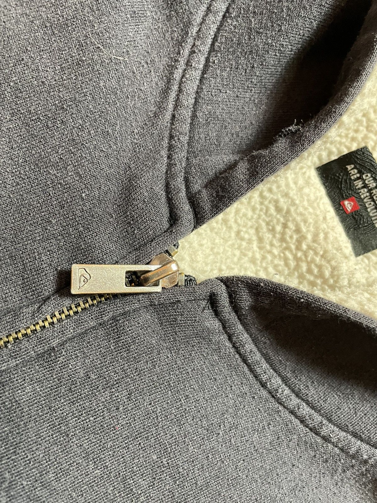 Quiksilver Vintage Sherpa Zip Hoodie Quiksilver Black Y2K Size US M / EU 48-50 / 2 - 9 Thumbnail