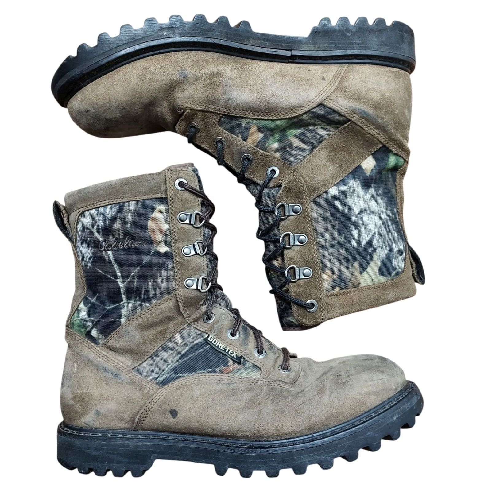 Vintage Cabela's Mens Boots Camouflage Hunting Rubber Outsole Leather Snow Insulated Cushioned Goodyear Size 13D Size US 13 / EU 46 - 2 Thumbnail