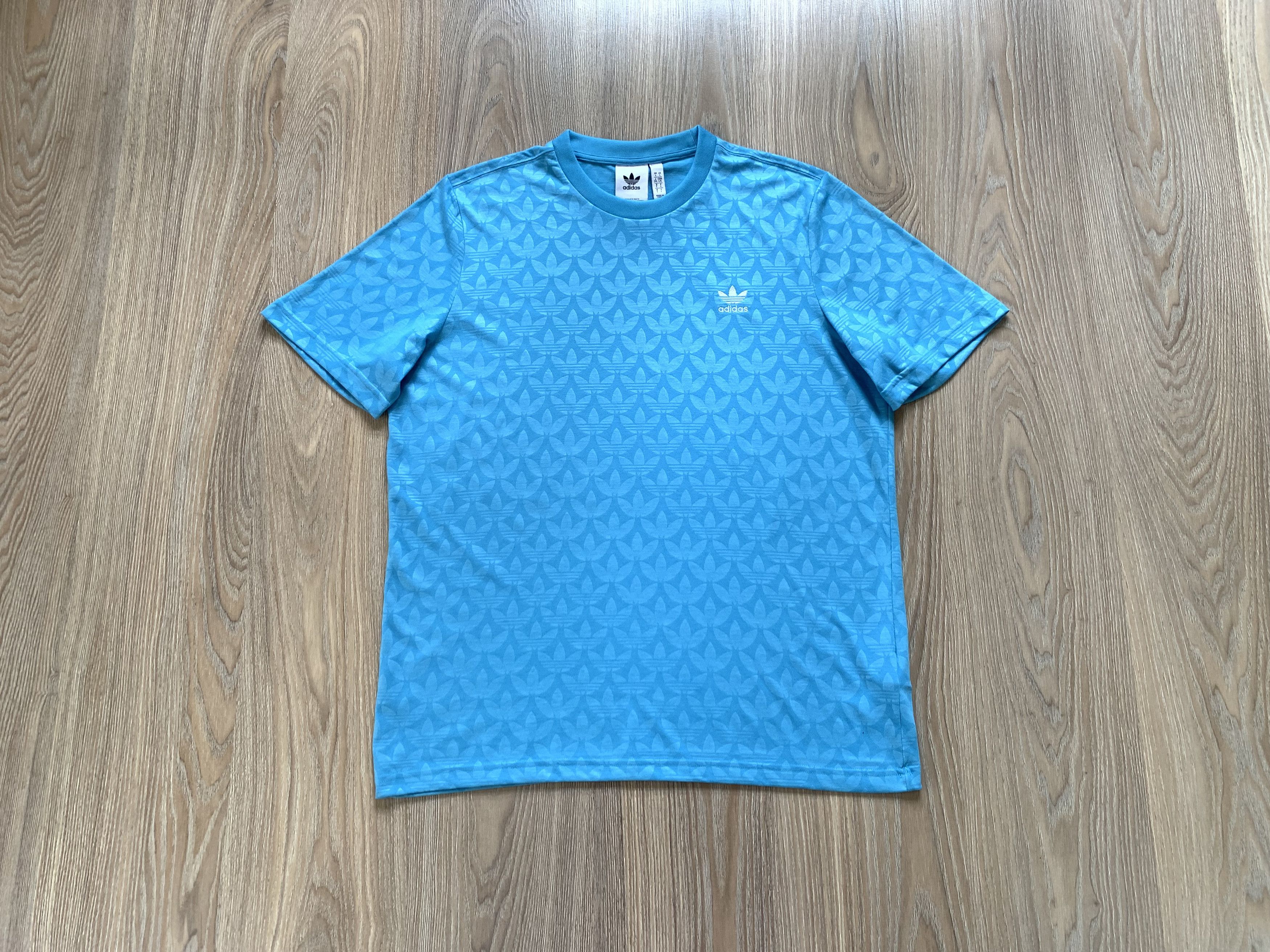 Adidas Adidas Originals Monogram Light Blue T-Shirt Size US L / EU 52-54 / 3 - 1 Thumbnail