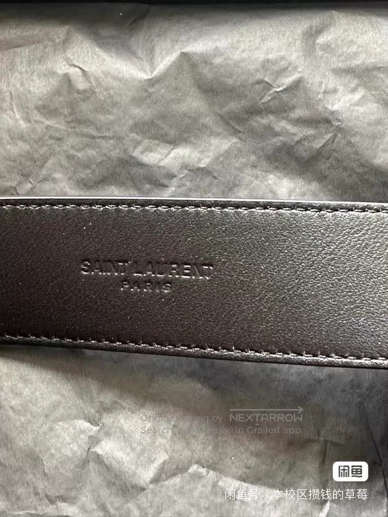 Saint Laurent Paris Saint Laurent Paris Black Silver Leather Belt i Size ONE SIZE - 6 Thumbnail